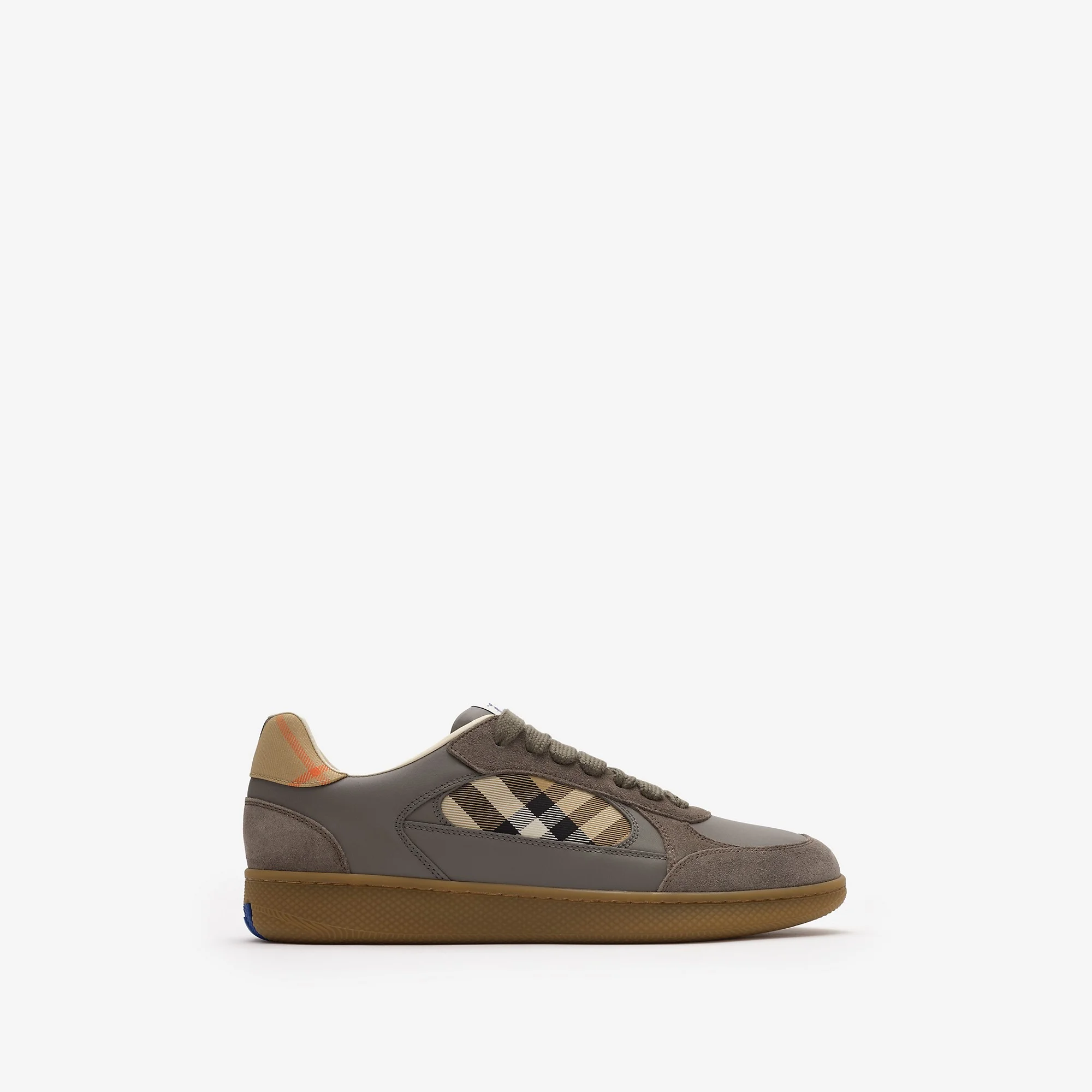 Leather, Suede and Check Terrace Sneakers - 1