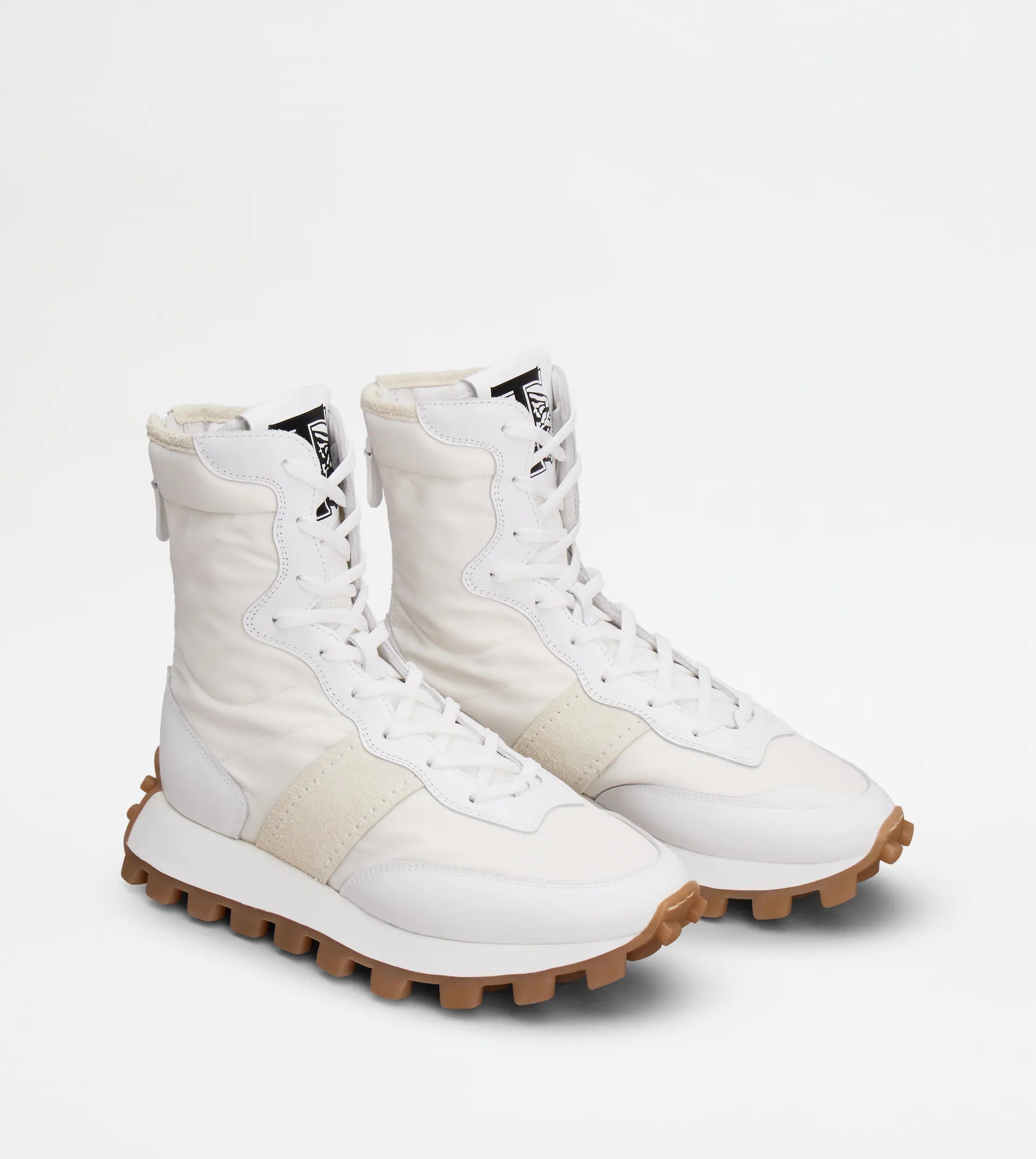 ANKLE BOOTS TOD'S 1T IN LEATHER AND FABRIC - WHITE - 3