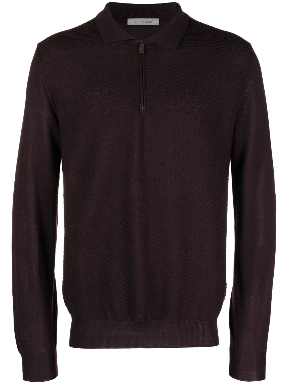 fine-knit virgin wool polo shirt - 1
