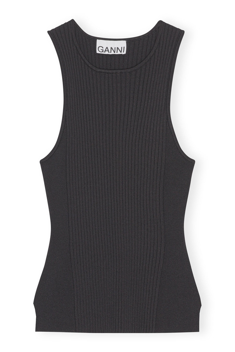BLACK SLEEVELESS MELANGE TOP 10