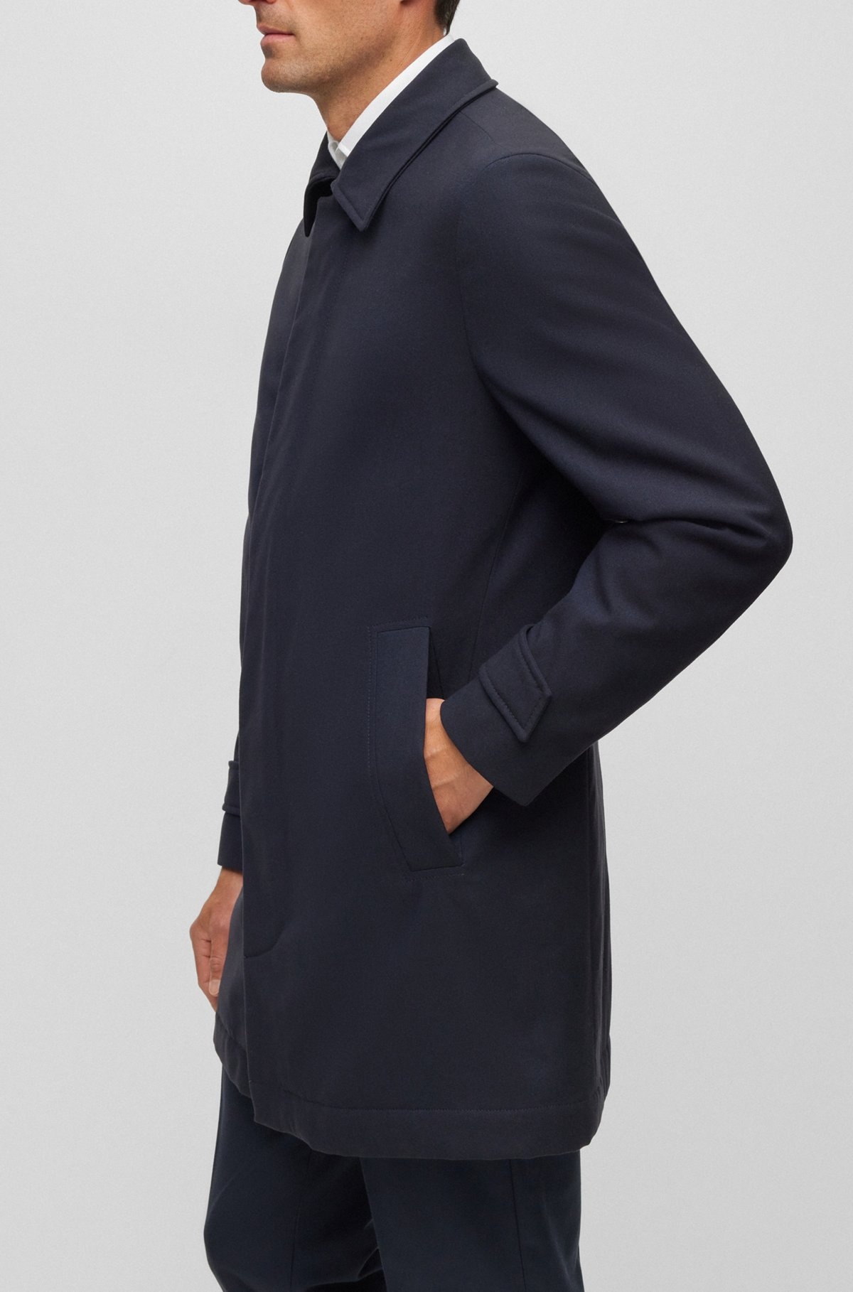 REGULAR-FIT COAT IN A RAIN-RESISTANT WOOL BLEND - 6