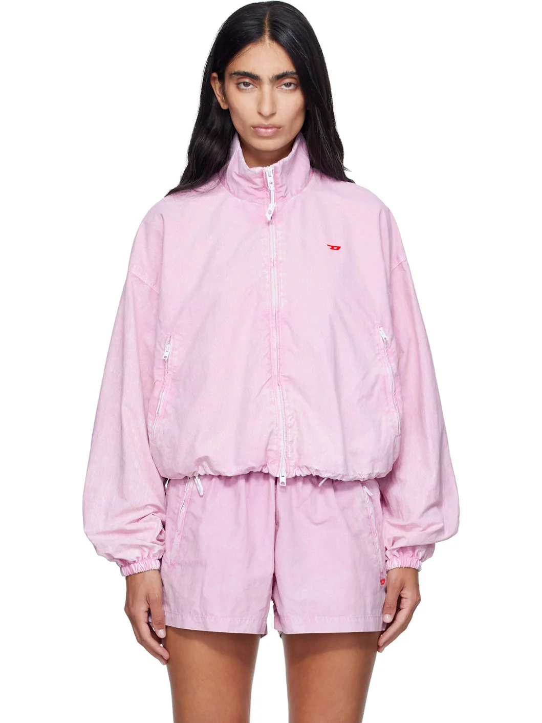 Pink Faded Bomber Jacket - 1