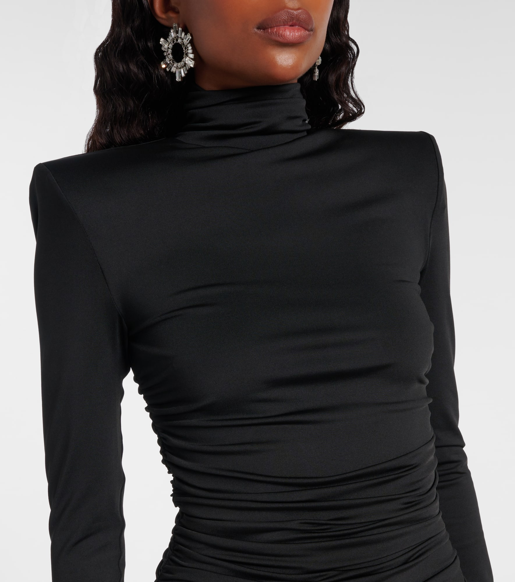 Embellished ruched jersey minidress - 4