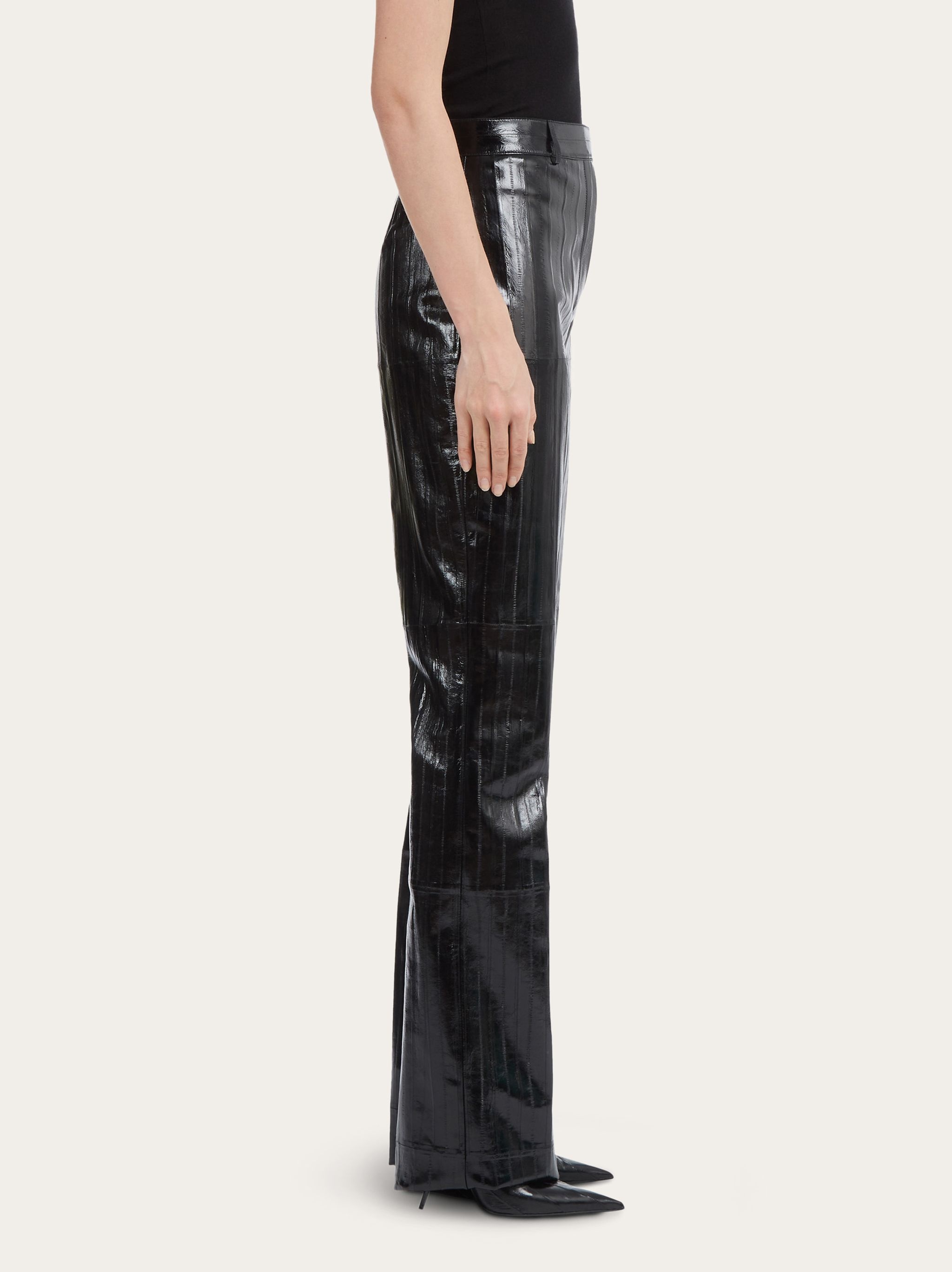 Straight leg leather trouser - 3