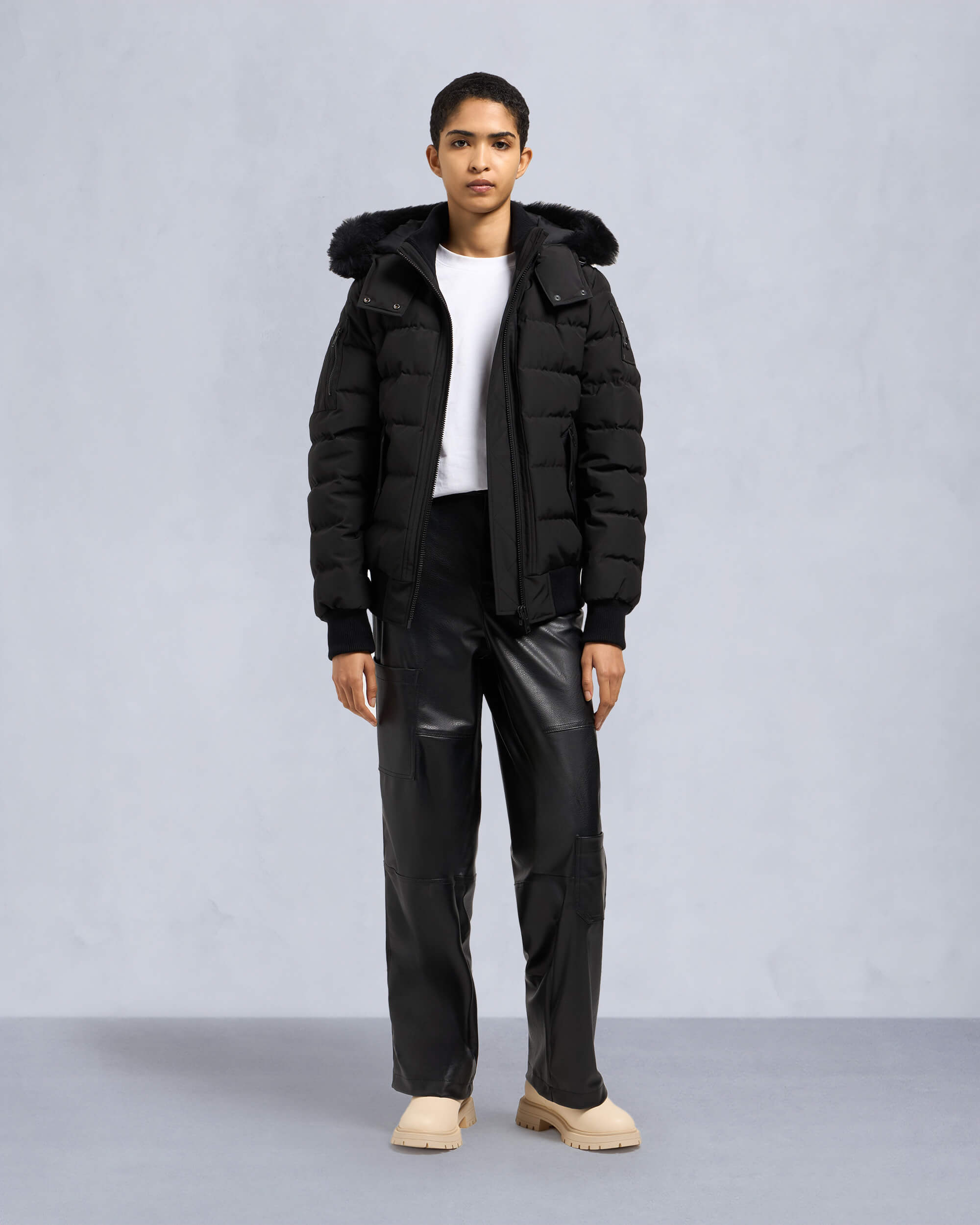 ONYX LADRIERE SHEARLING BOMBER JACKET - 2