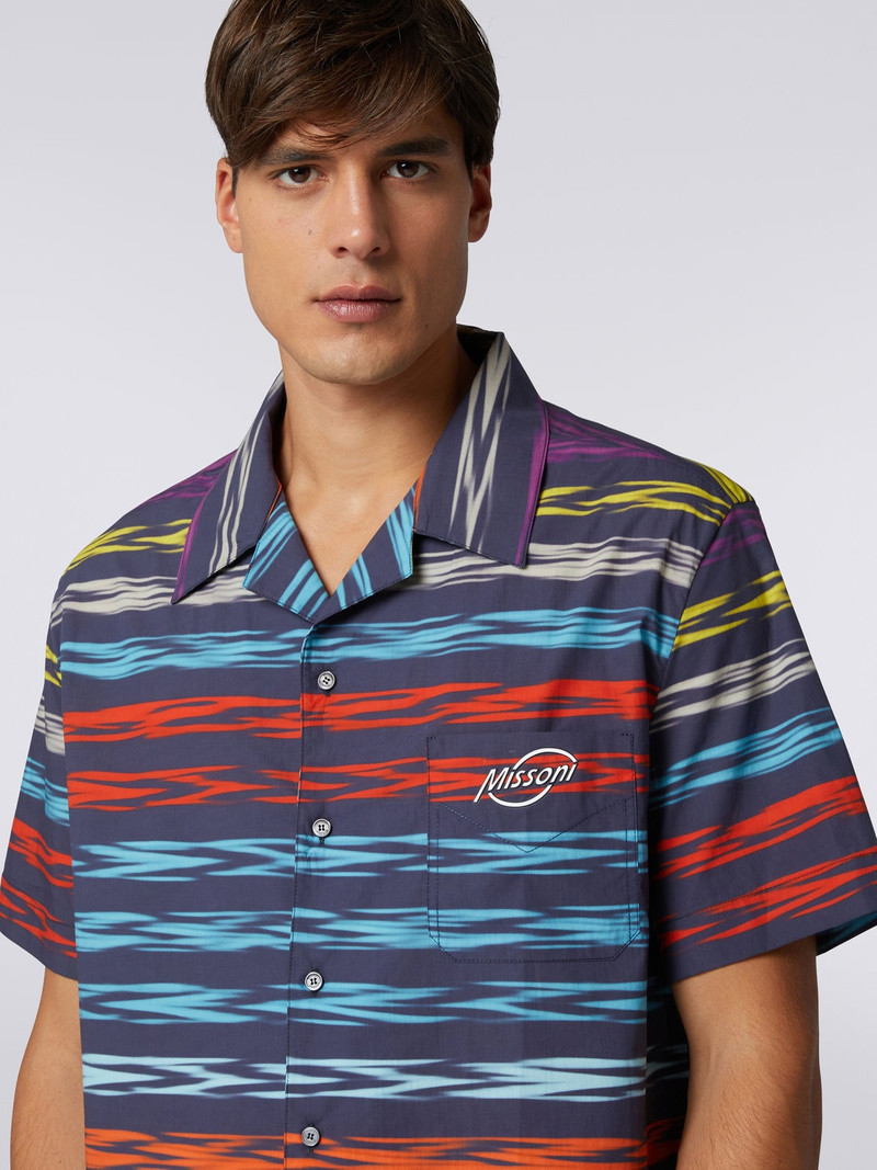 Oversized short-sleeved bowling shirt with logo 5
