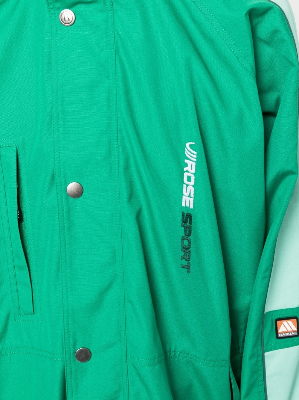 embroidered-logo button-fastening jacket - 5