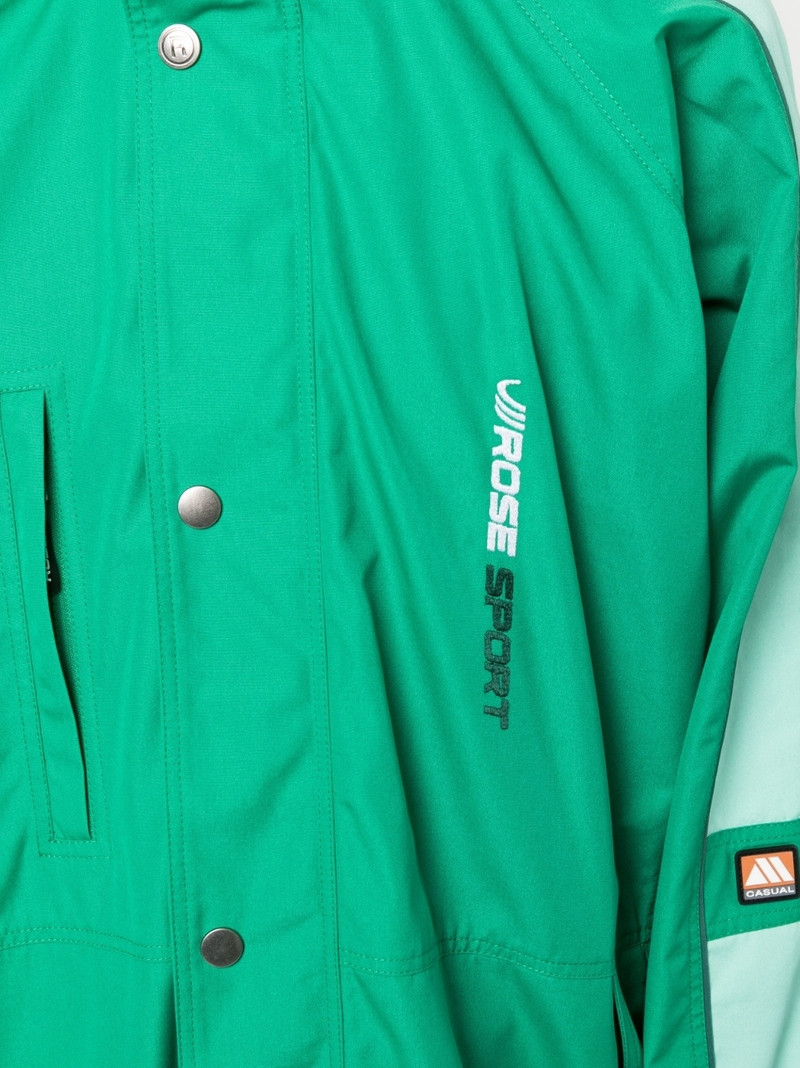 embroidered-logo button-fastening jacket 5