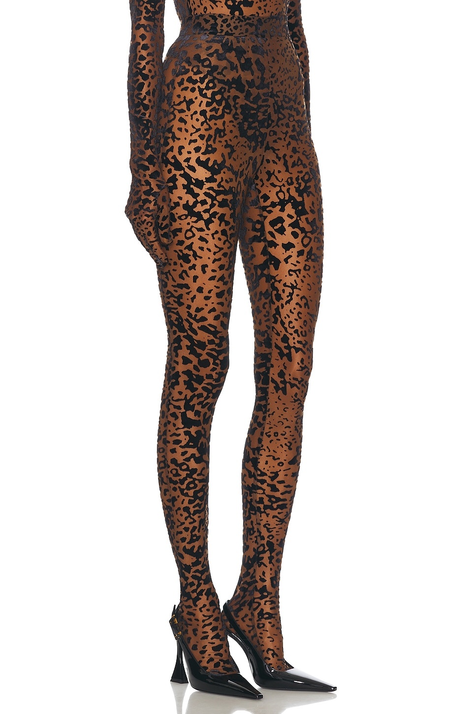 Leopard Burnout Mesh Stocking - 2