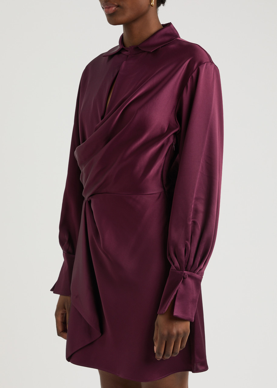 Simkhai Talit Draped Satin Mini Dress - 2