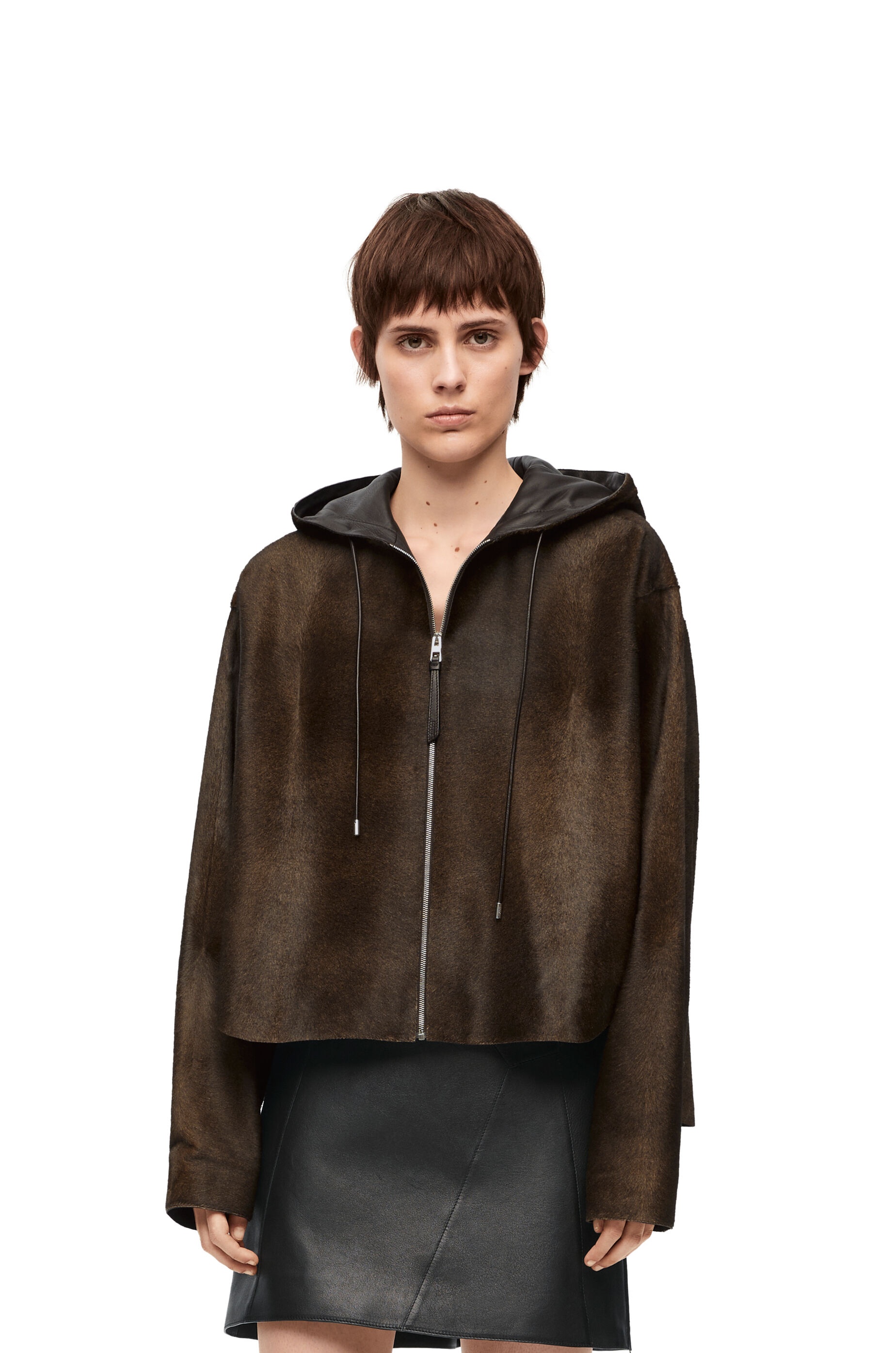 Hooded jacket in hairy calfskin - 2