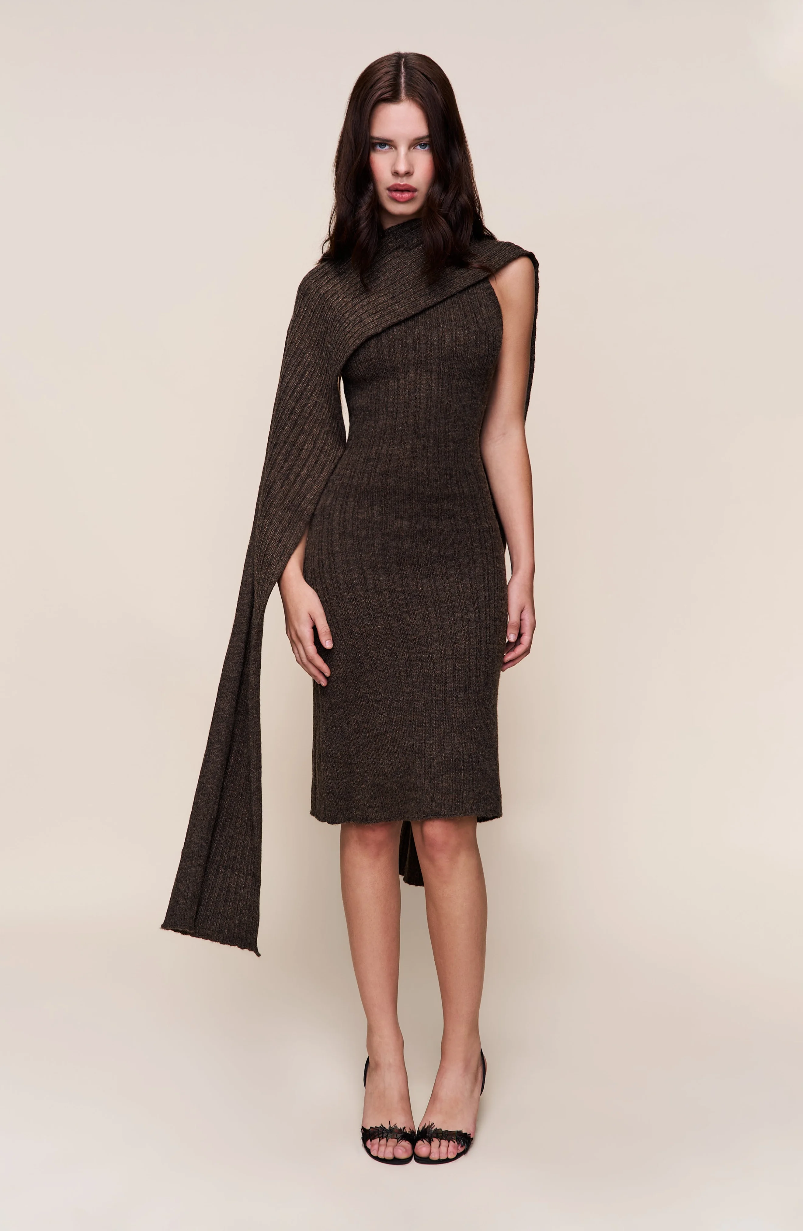 Guizio Hooded Knit Dress in Dark Olive at Nordstrom - 1