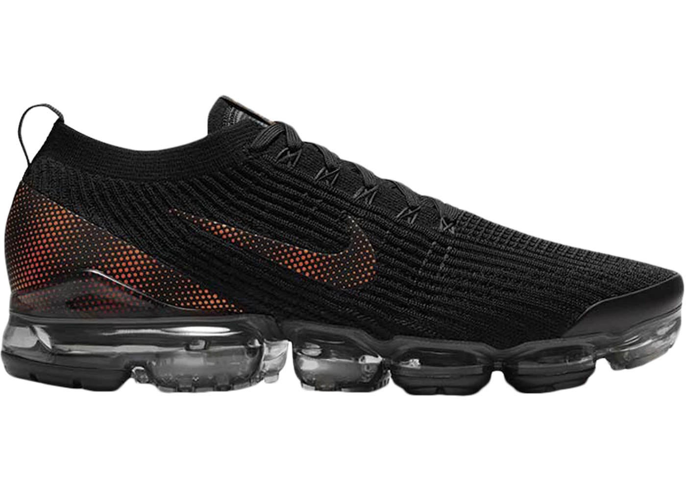 Nike Air VaporMax Flyknit 3 Black Total Orange Dark Smoke Grey - 1