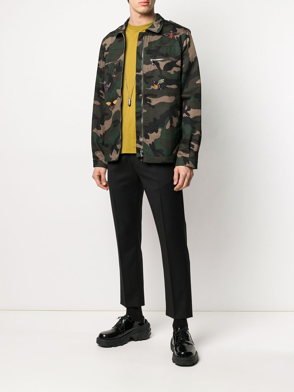 camouflage-print embroidered jacket - 2