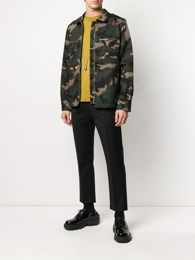 Valentino camouflage-print embroidered jacket outlook