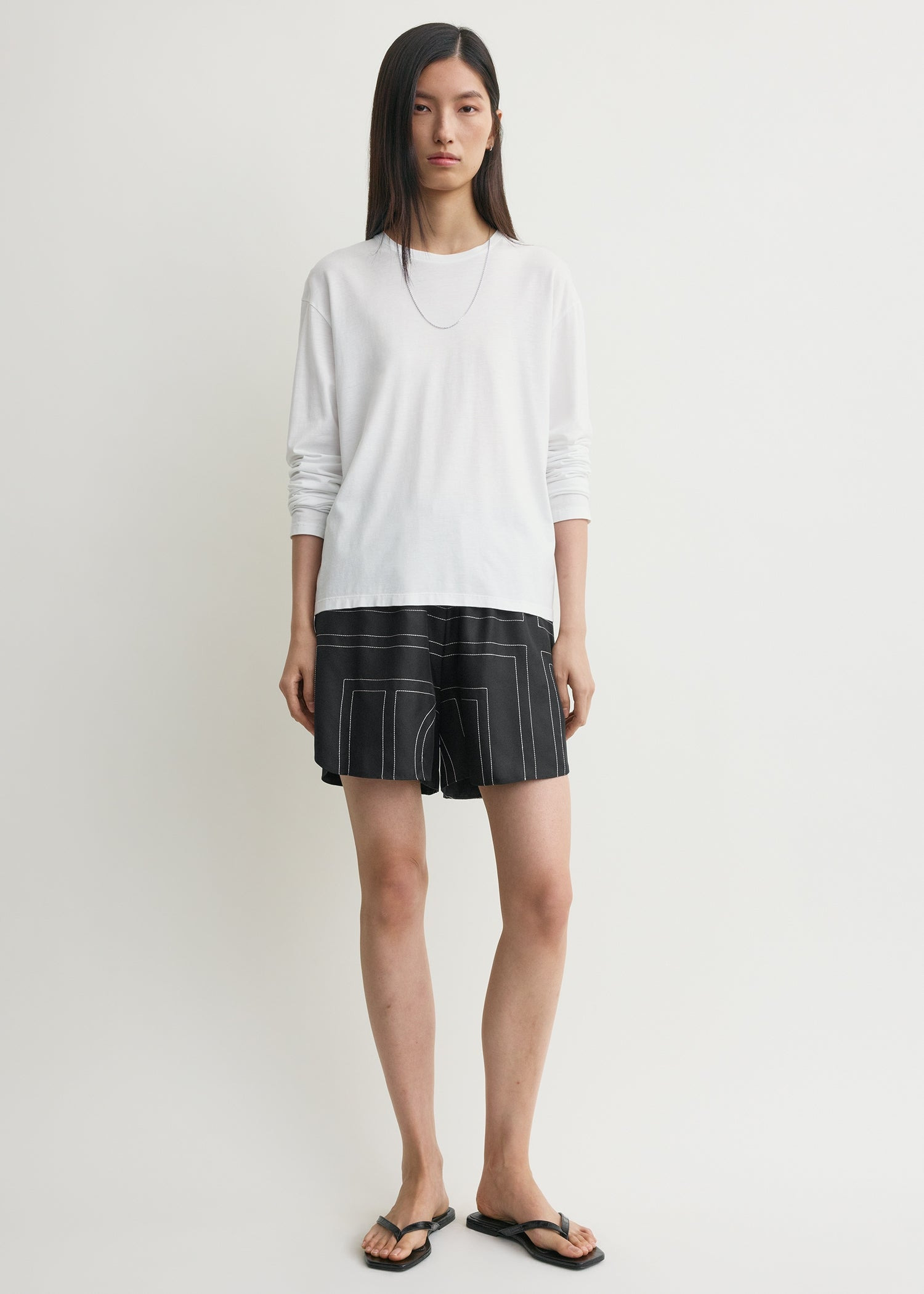 Monogram silk pj shorts black - 2