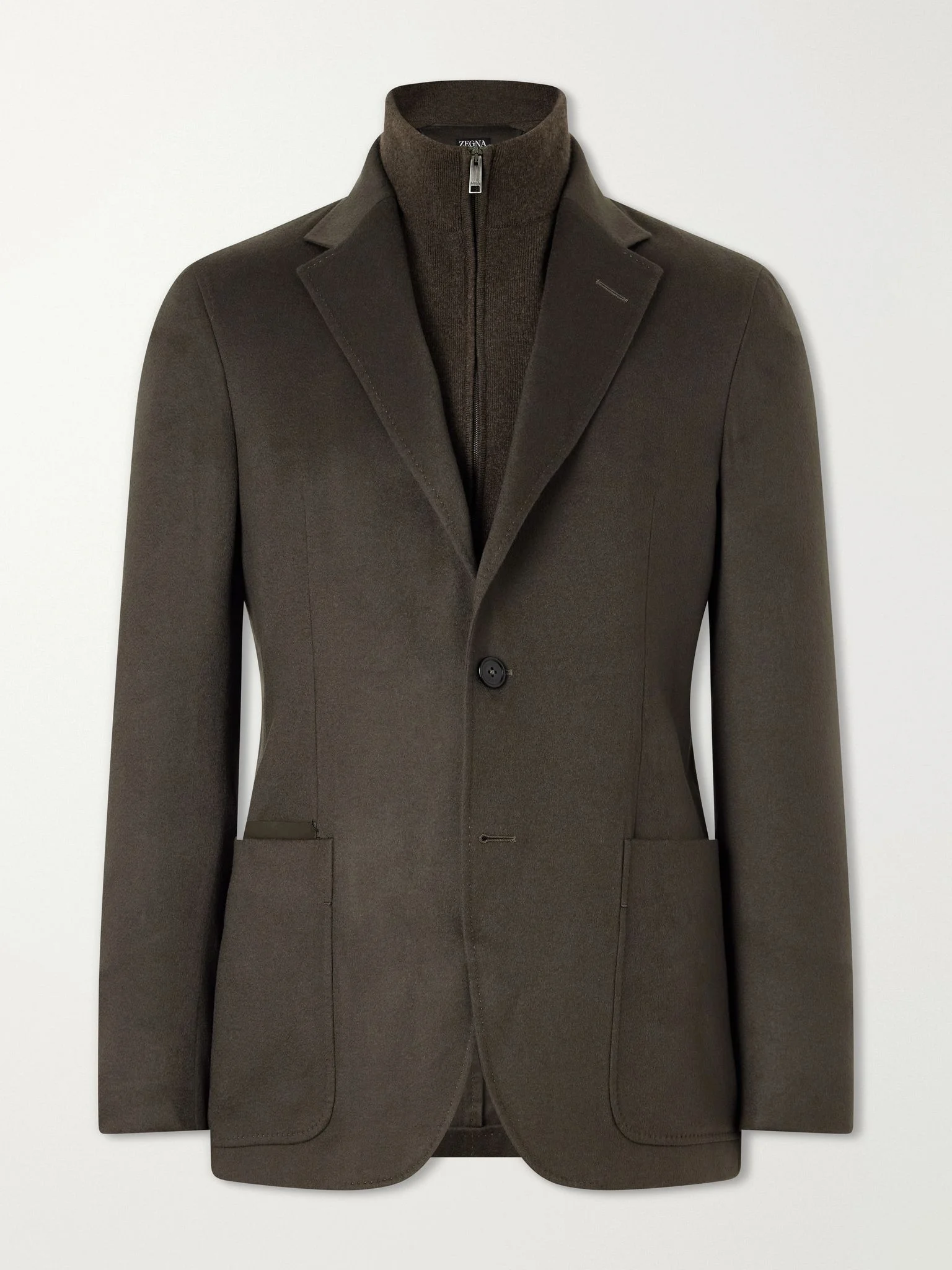 Oasi Cashmere Zip-Up Blazer Green - 1