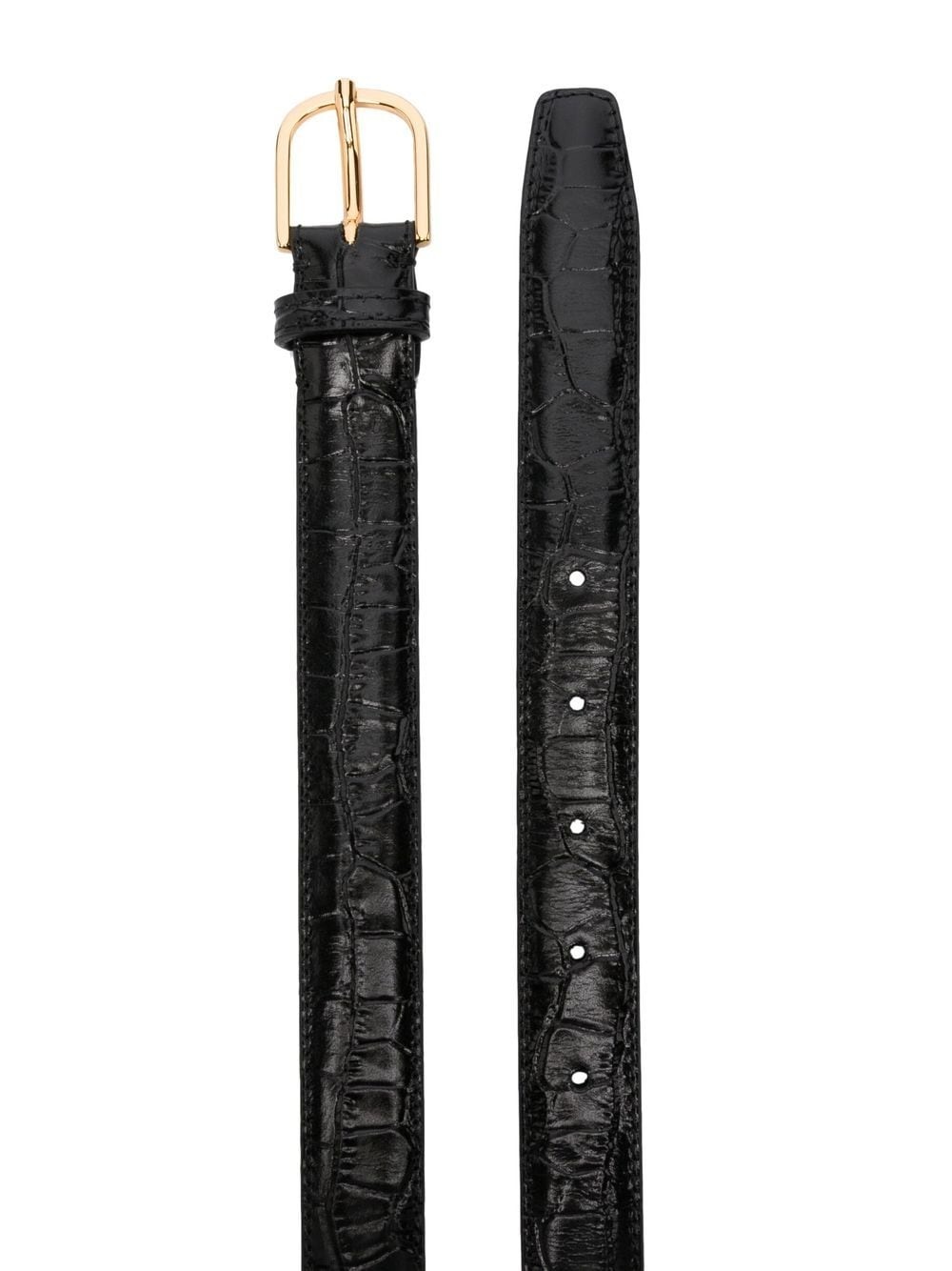 crocodile-effect leather belt - 2