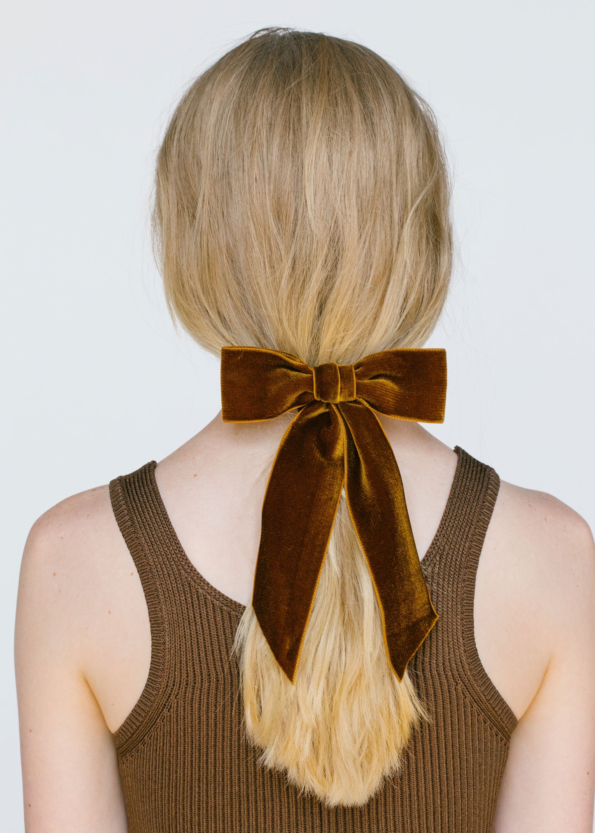 Wide Velvet Bow Barrette - 4