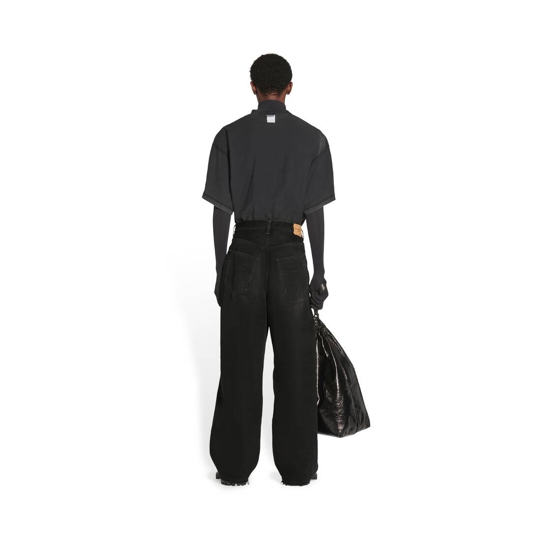 Men's Large Baggy Jeans in Black - 7