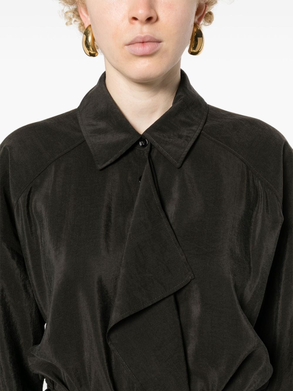 short-sleeve midi shirtdress - 5