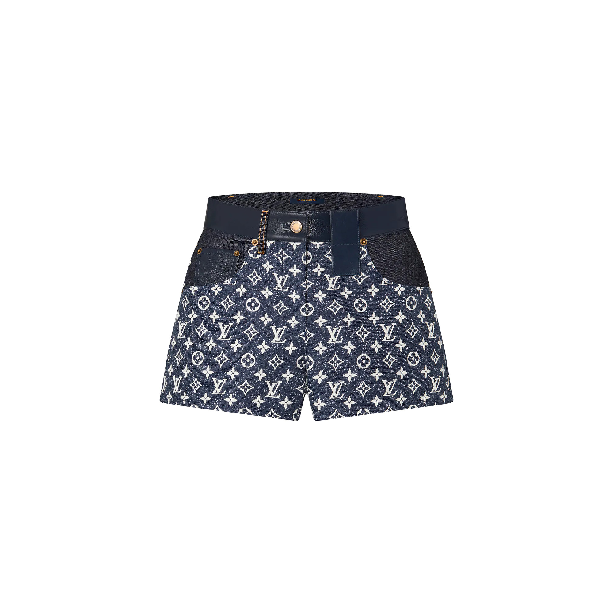 Monogram Denim Mini Shorts - 1