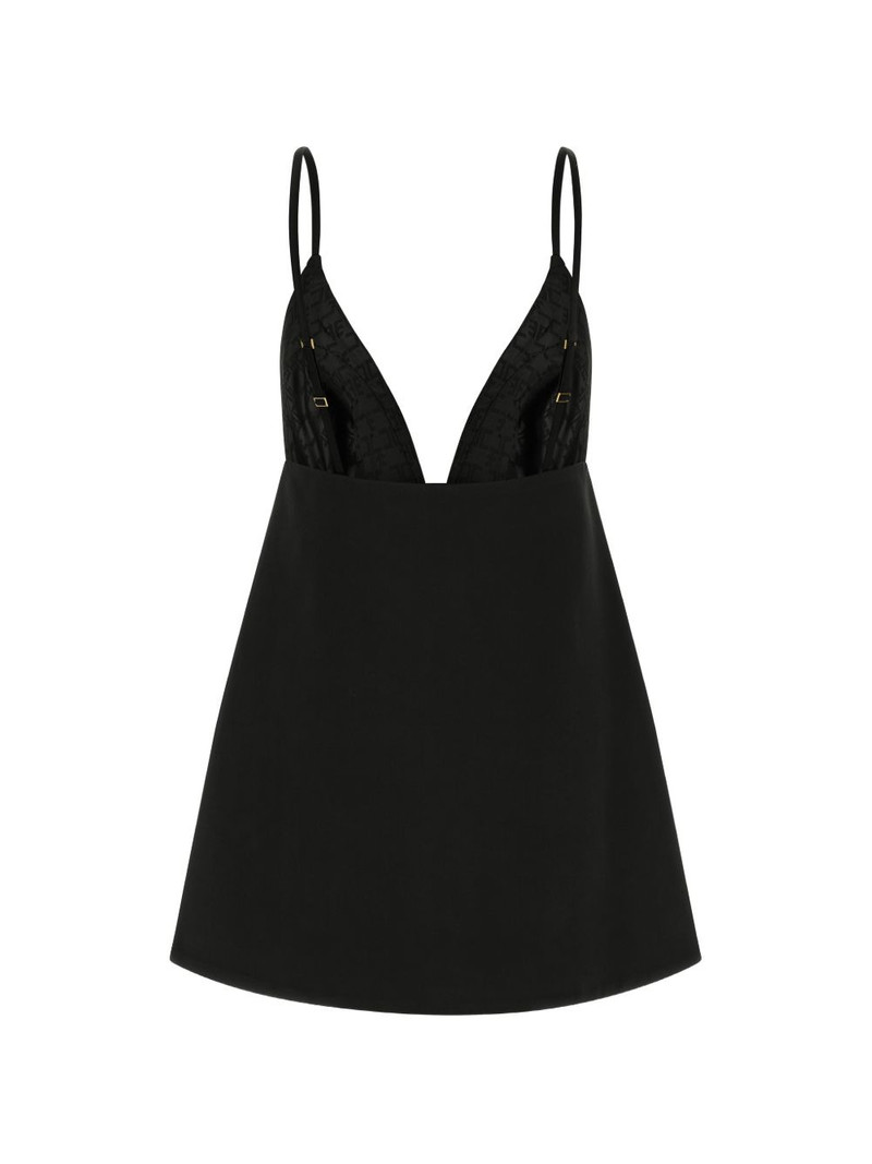 ELISABETTA FRANCHI Duchesse V-neck mini dress outlook