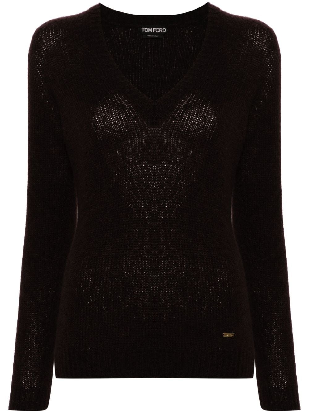 V-neck long-sleeve jumper - 1