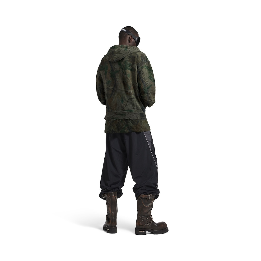 Men's Diamond B Oversized Zip-up Hoodie in Forest Green - 4