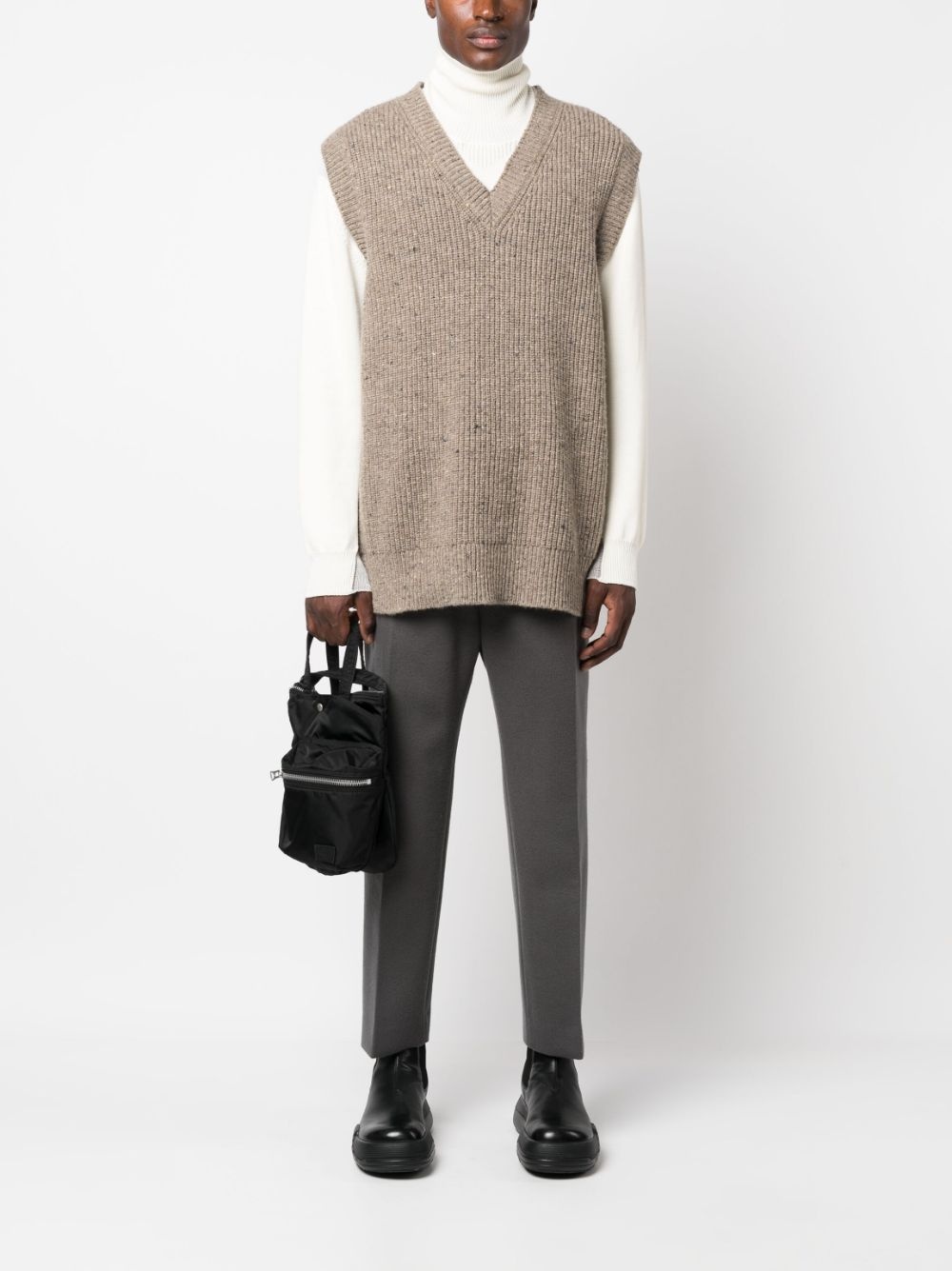 wool tailored cropped trousers - 2