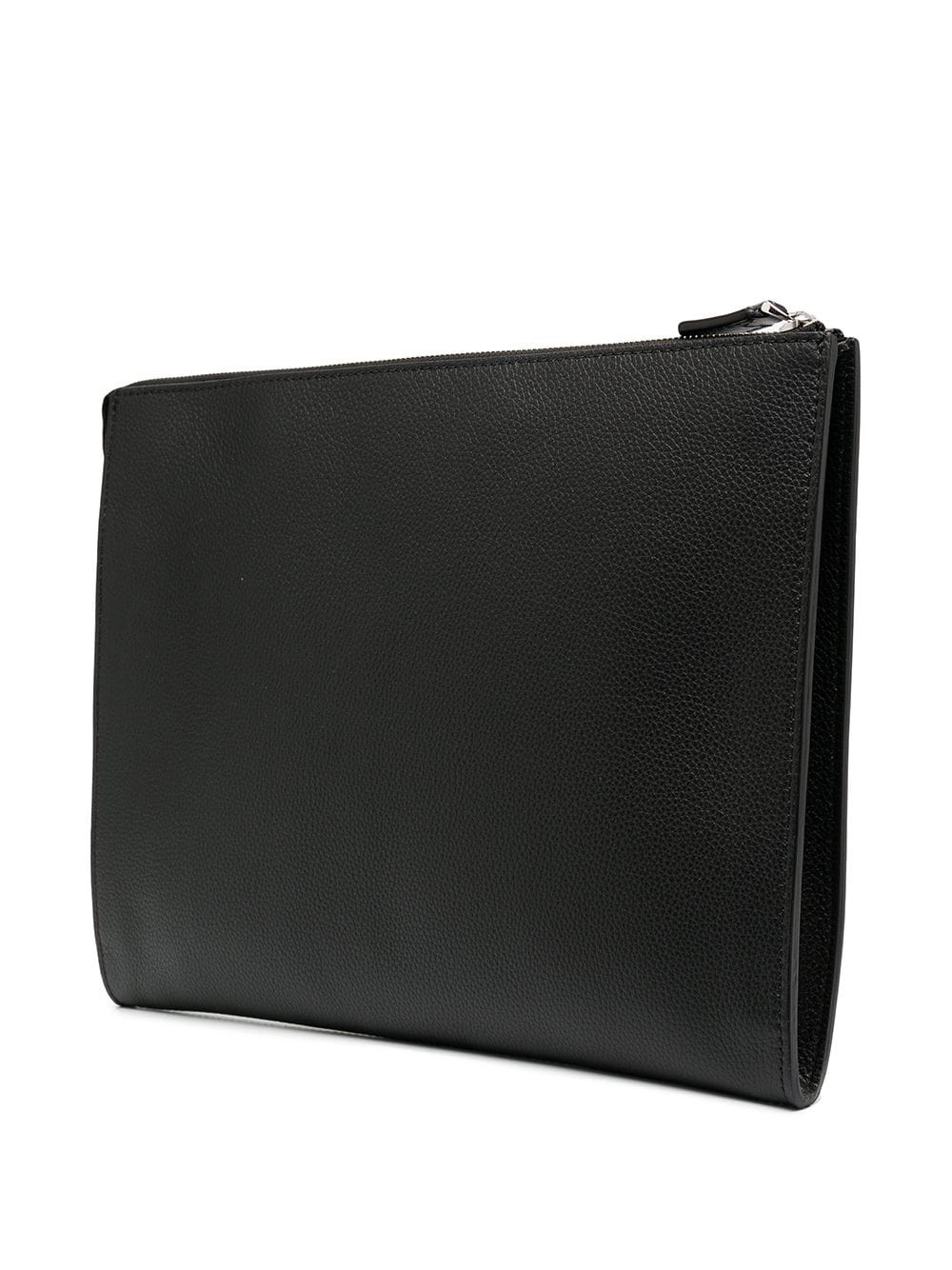 grained-effect leather clutch - 3