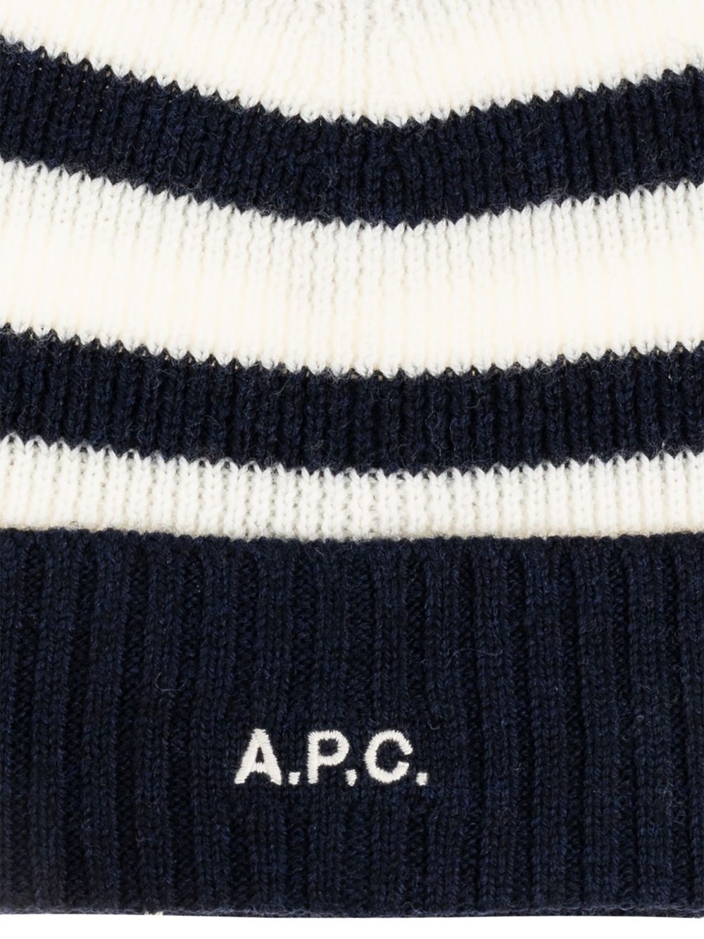 striped ribbed beanie - 3