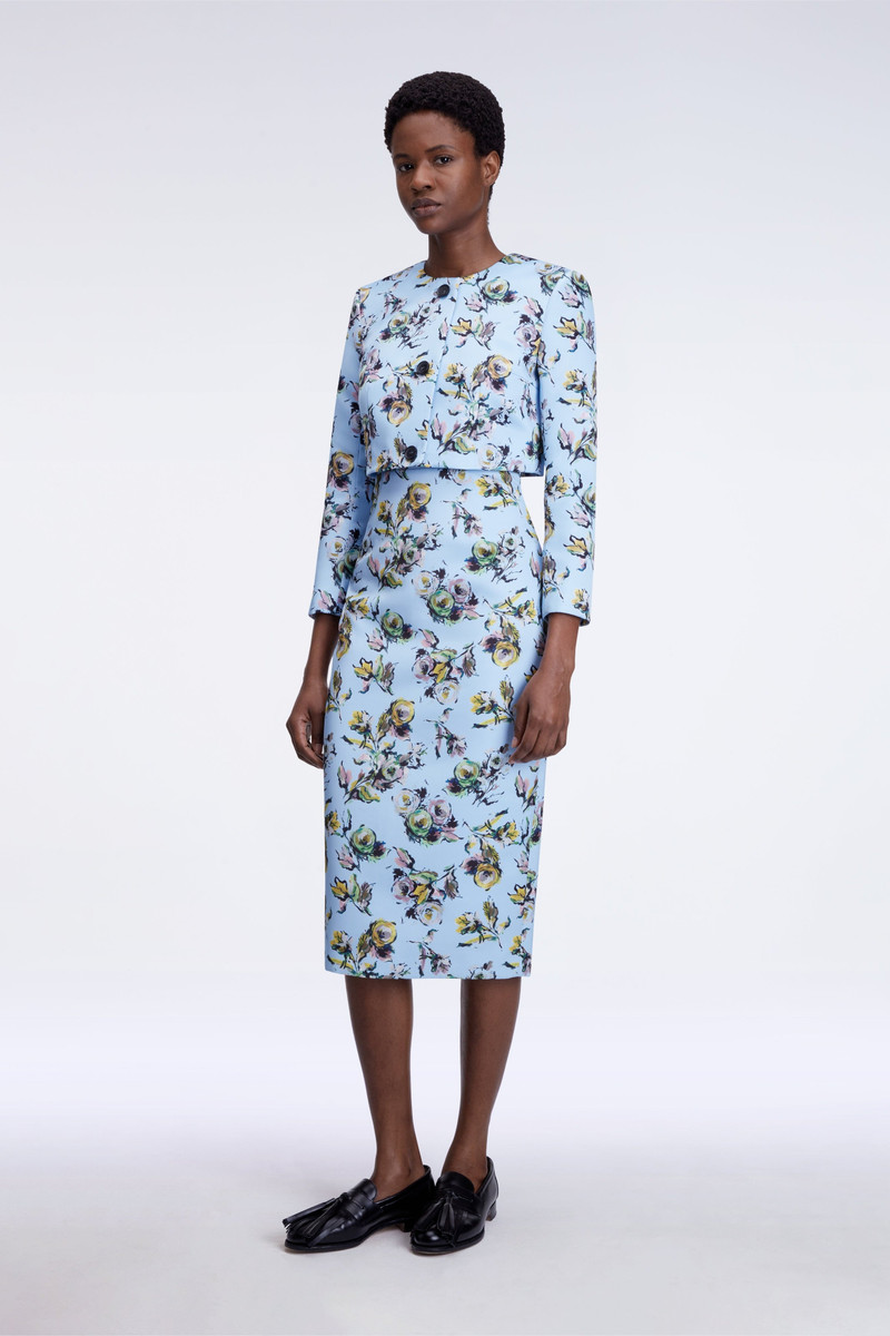 EMILIA WICKSTEAD Lizette Jacket in Yellow & Green Floral Print Genzianella outlook