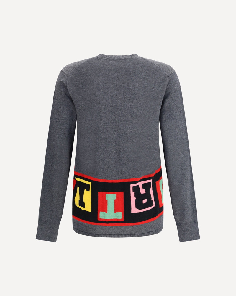 Comme des Garçons SHIRT Crewneck Sweater with colorful lettering outlook