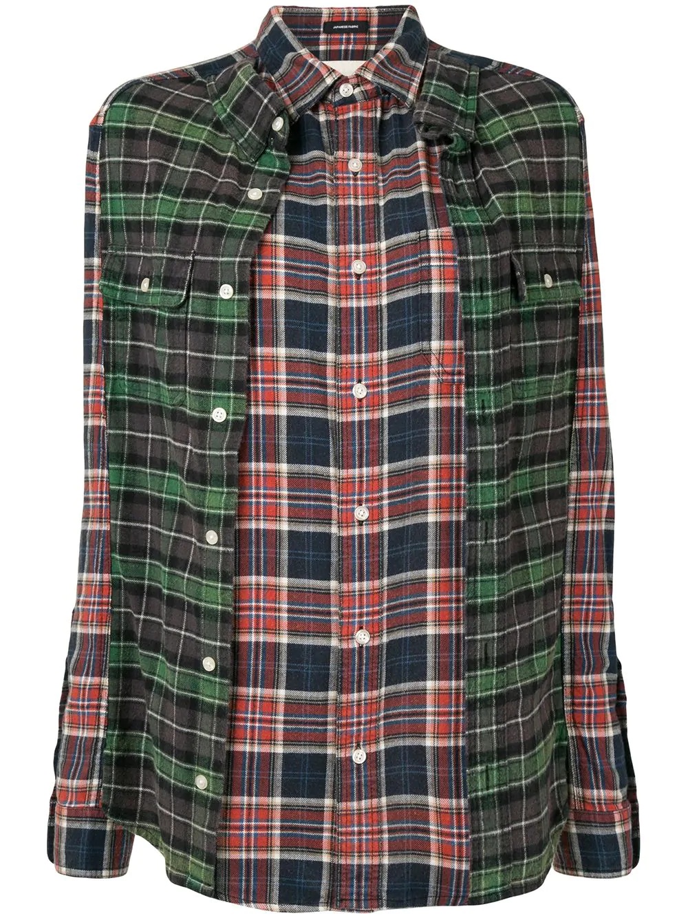 Double reconstructed plaid shirt - 1