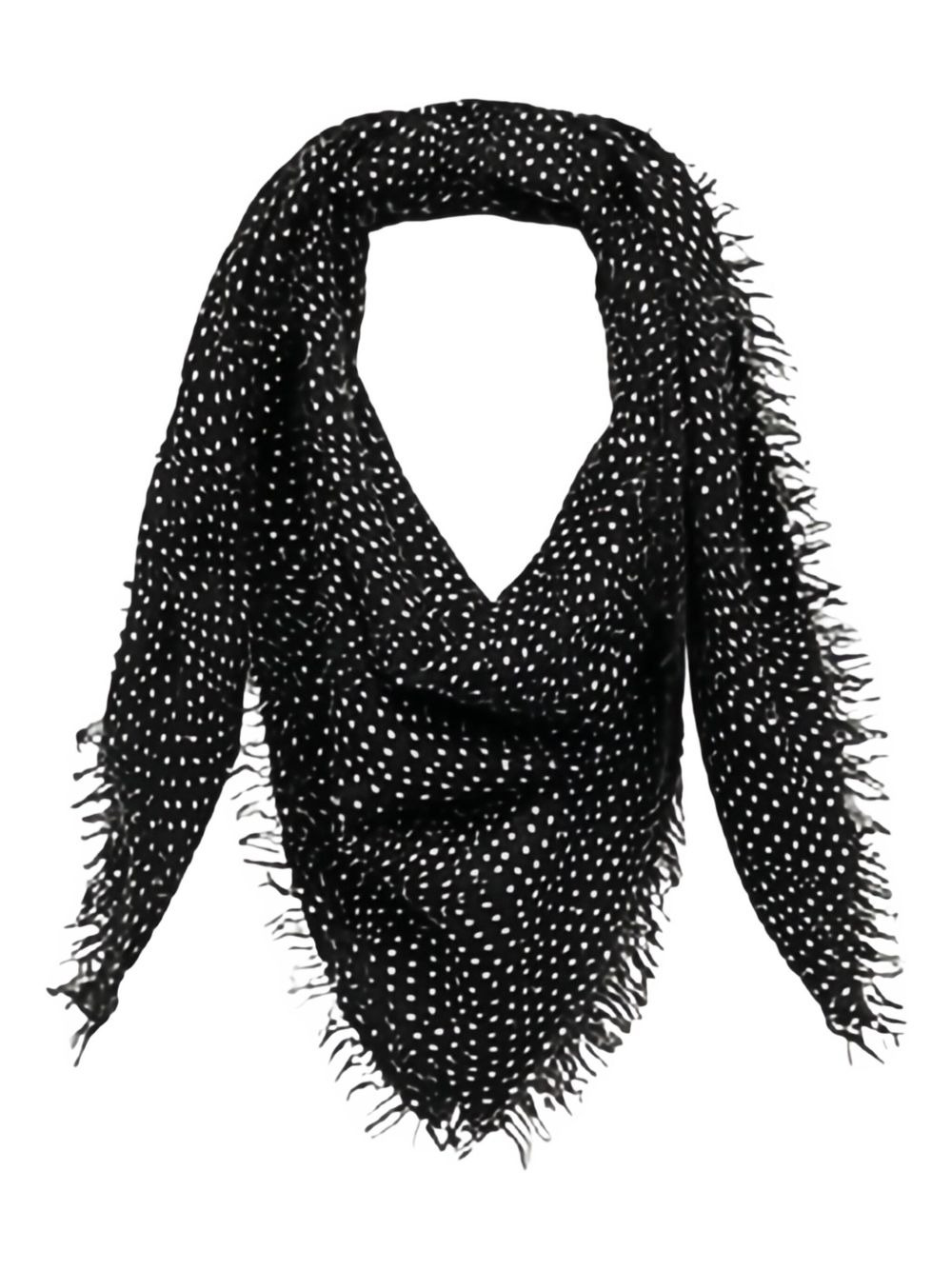 Alecia polka-dot fringed scarf - 1