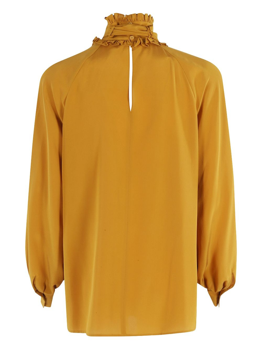 ruffled-neck silk blouse - 2