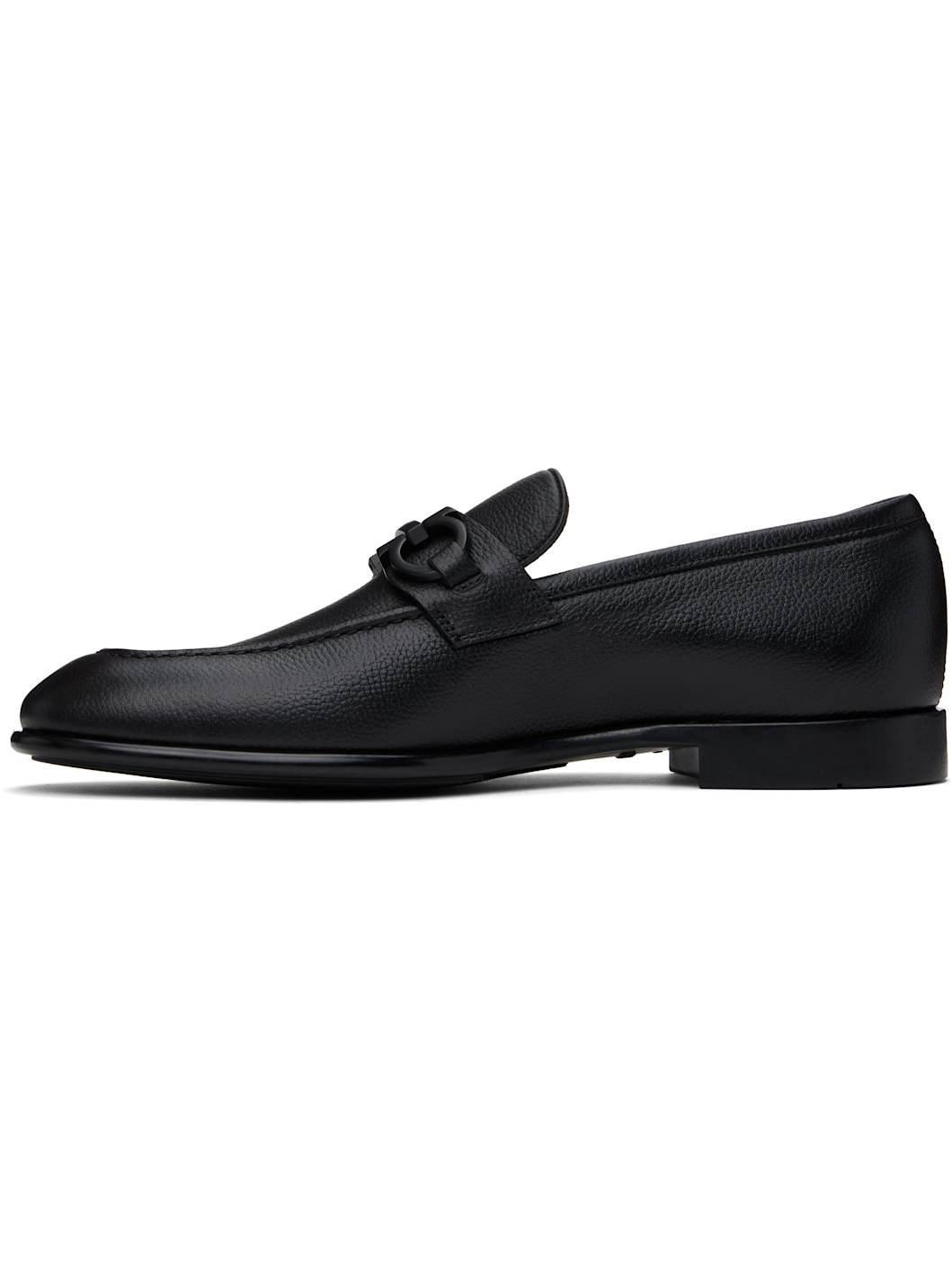 Black Gancini Ornament Loafers - 3