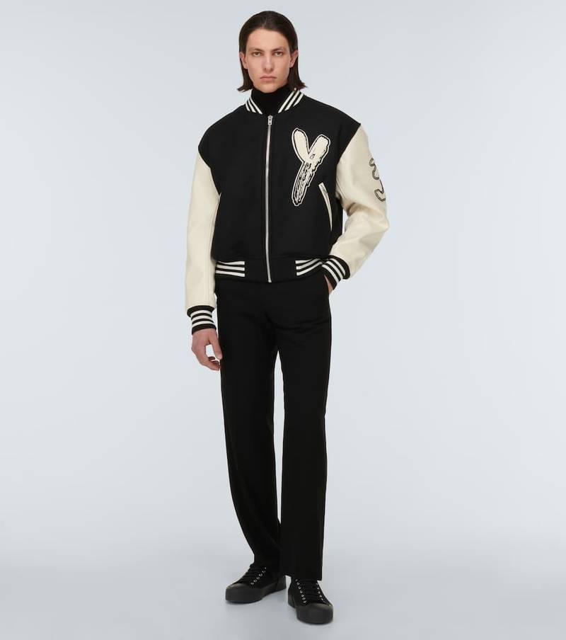 Y-3 logo-print varsity jacket outlook