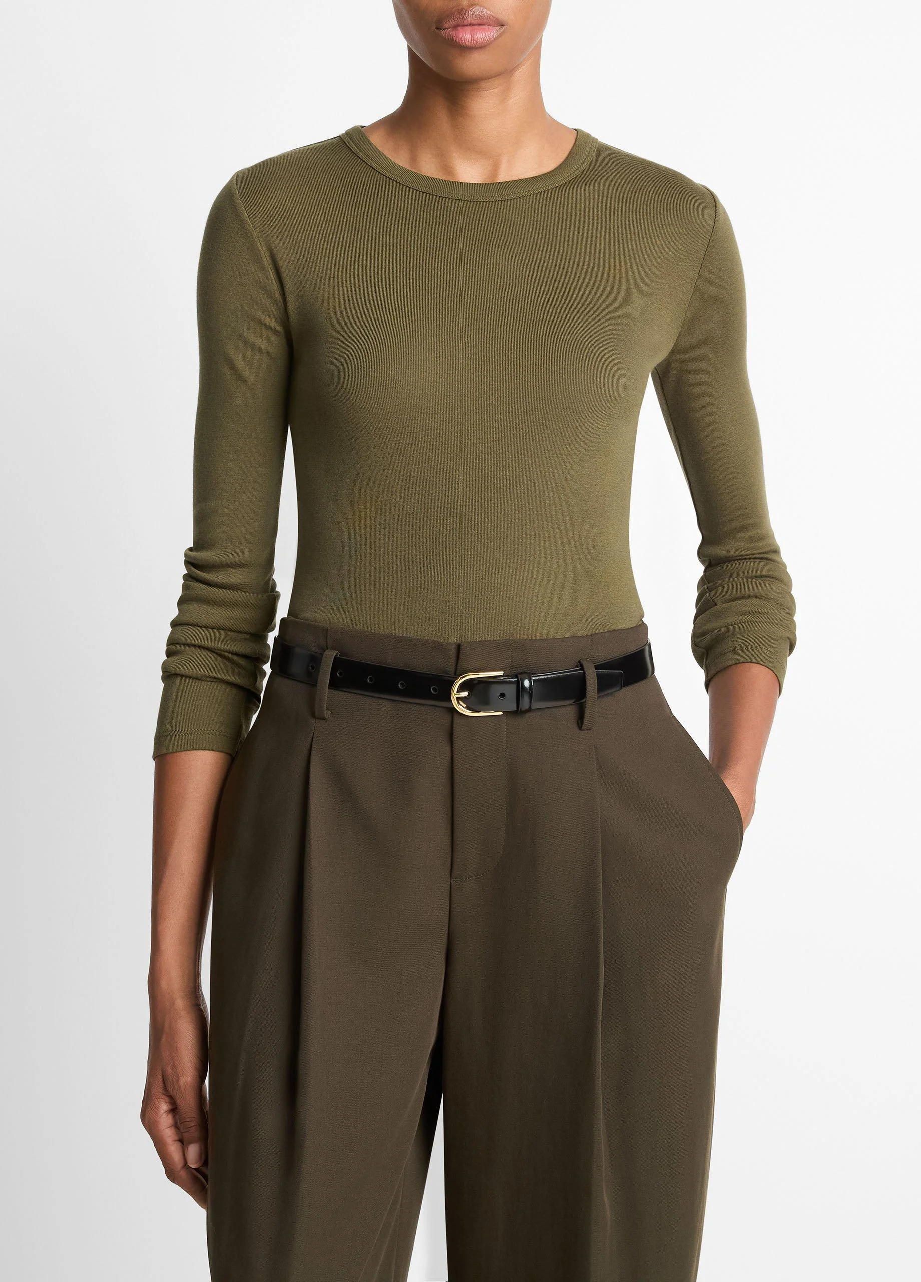 Essential Pima Cotton-Blend Long-Sleeve T-Shirt - 1