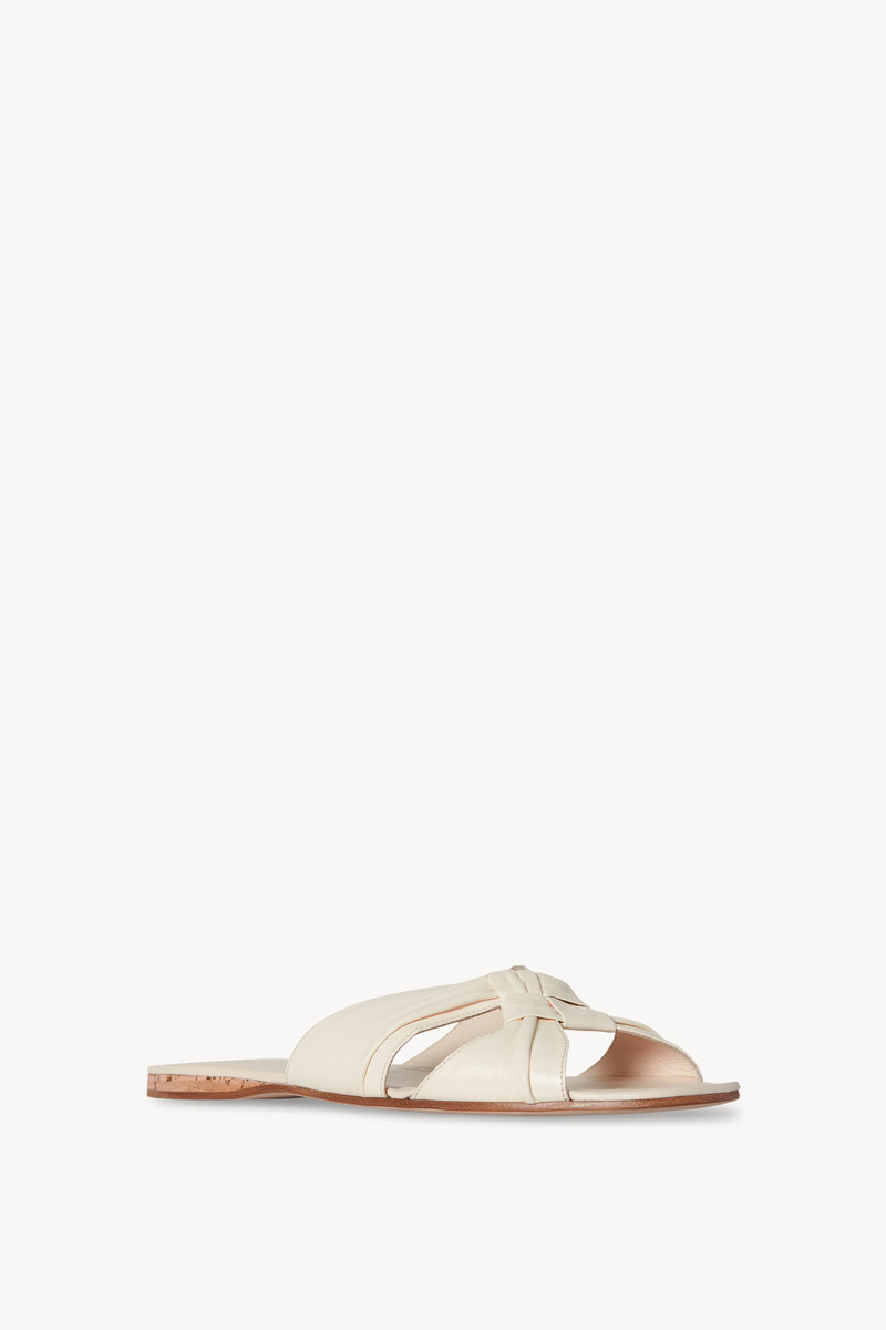The Row Soft Knot Flat in Leather outlook