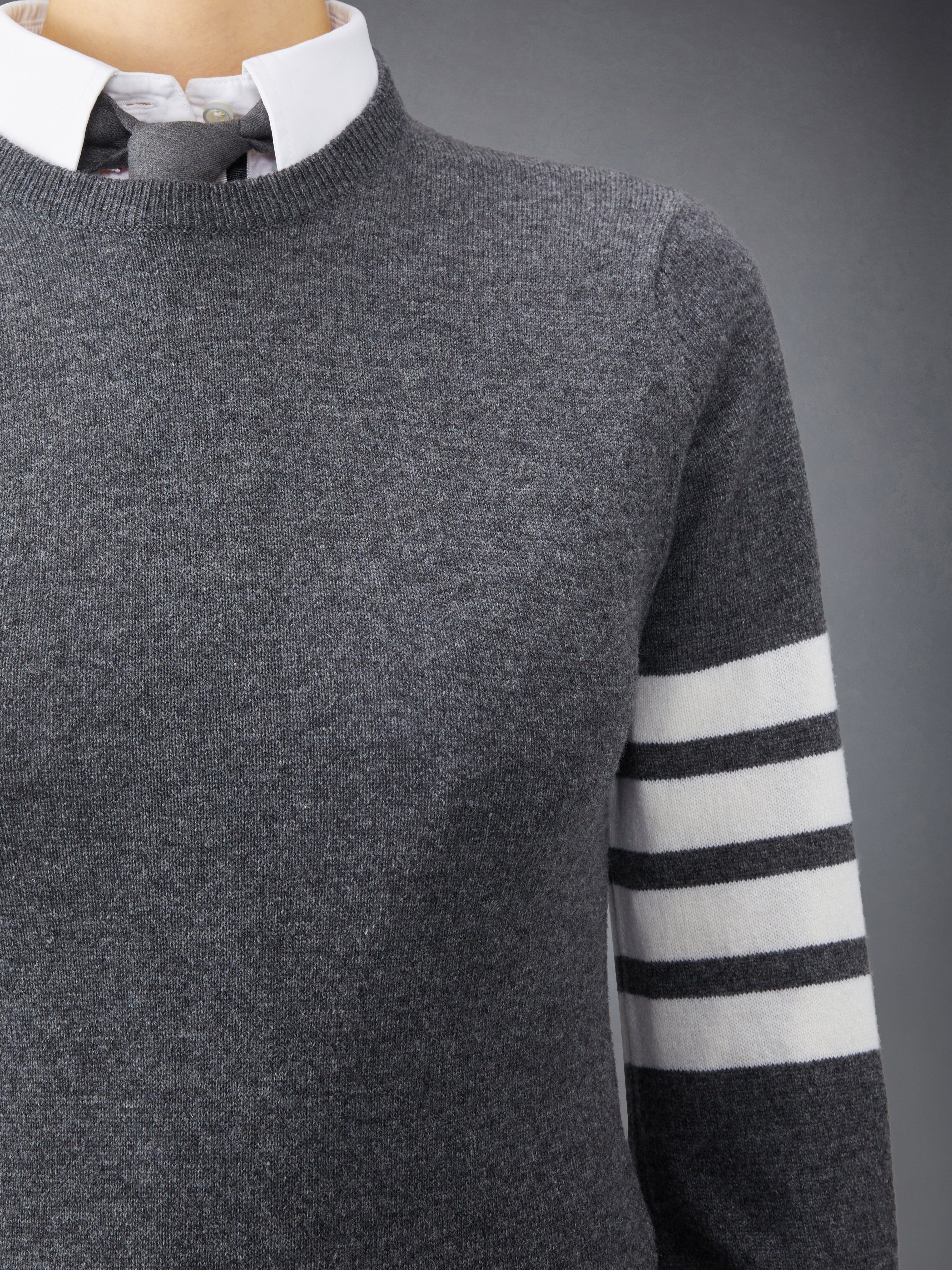 CASHMERE 4-BAR CLASSIC CREW NECK PULLOVER - 6