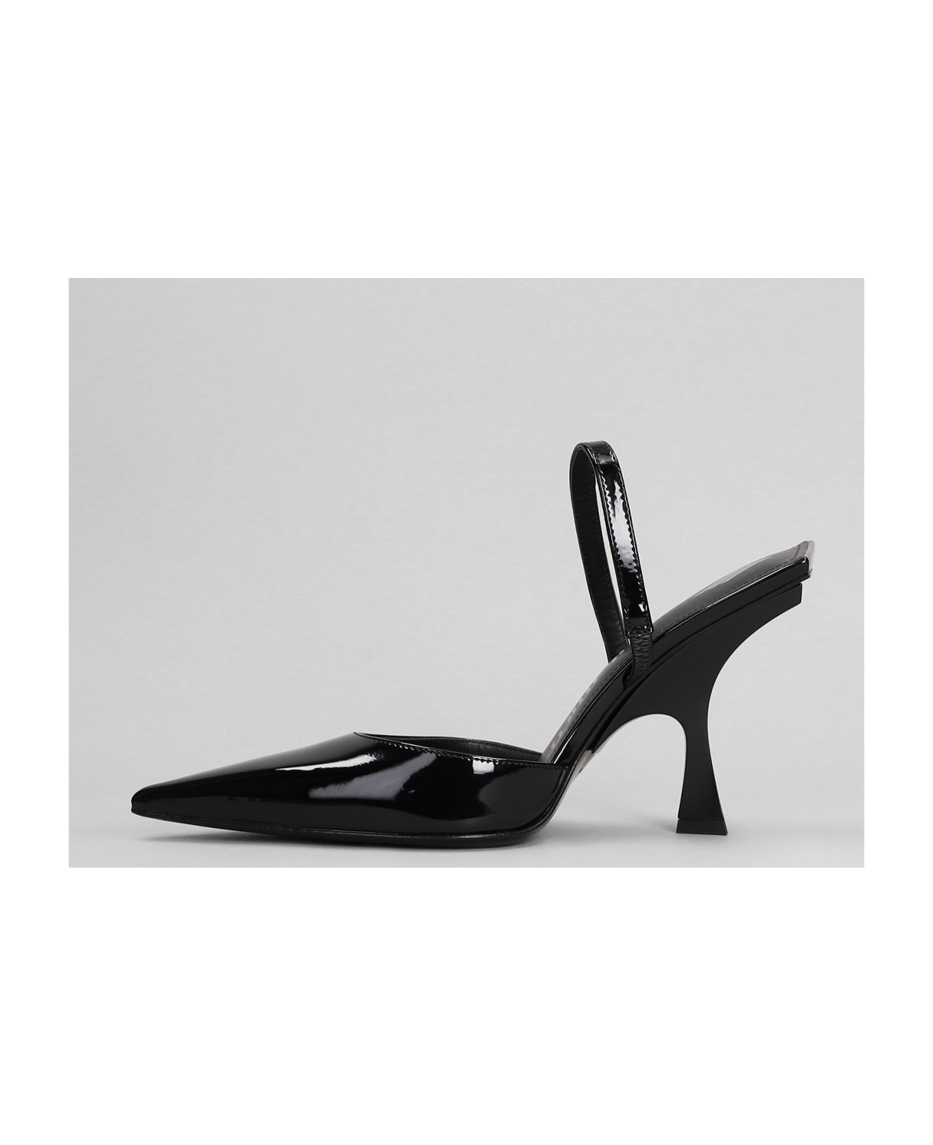 Black Leather Ester Pumps - 3