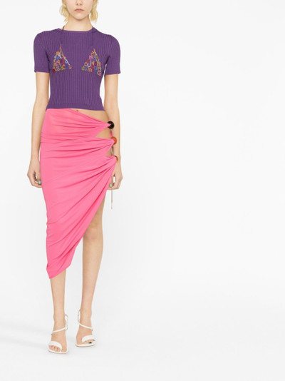 JACQUEMUS La Perola cut-out asymmetrical skirt outlook