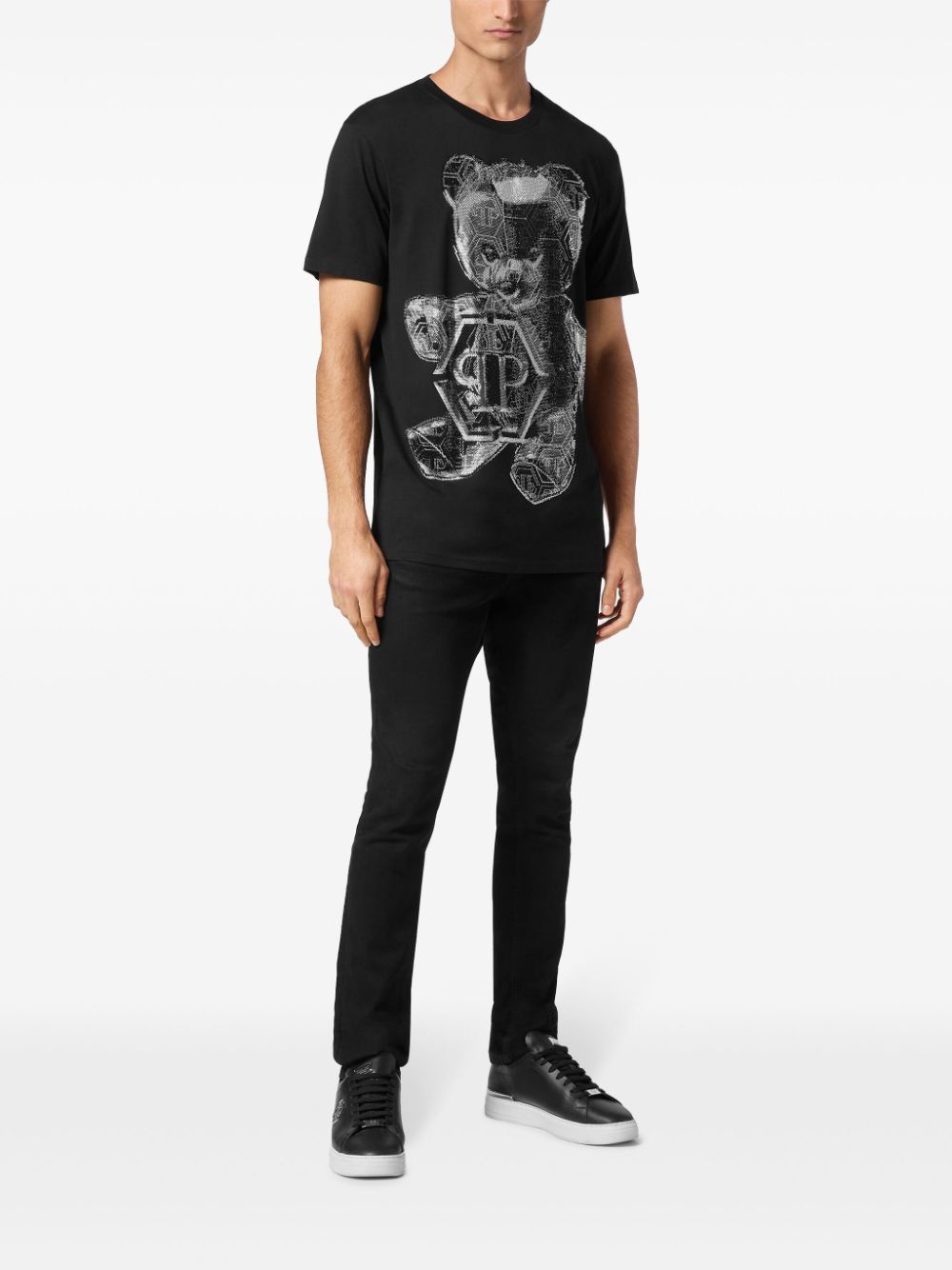 Teddy Bear-appliqué cotton shirt - 3