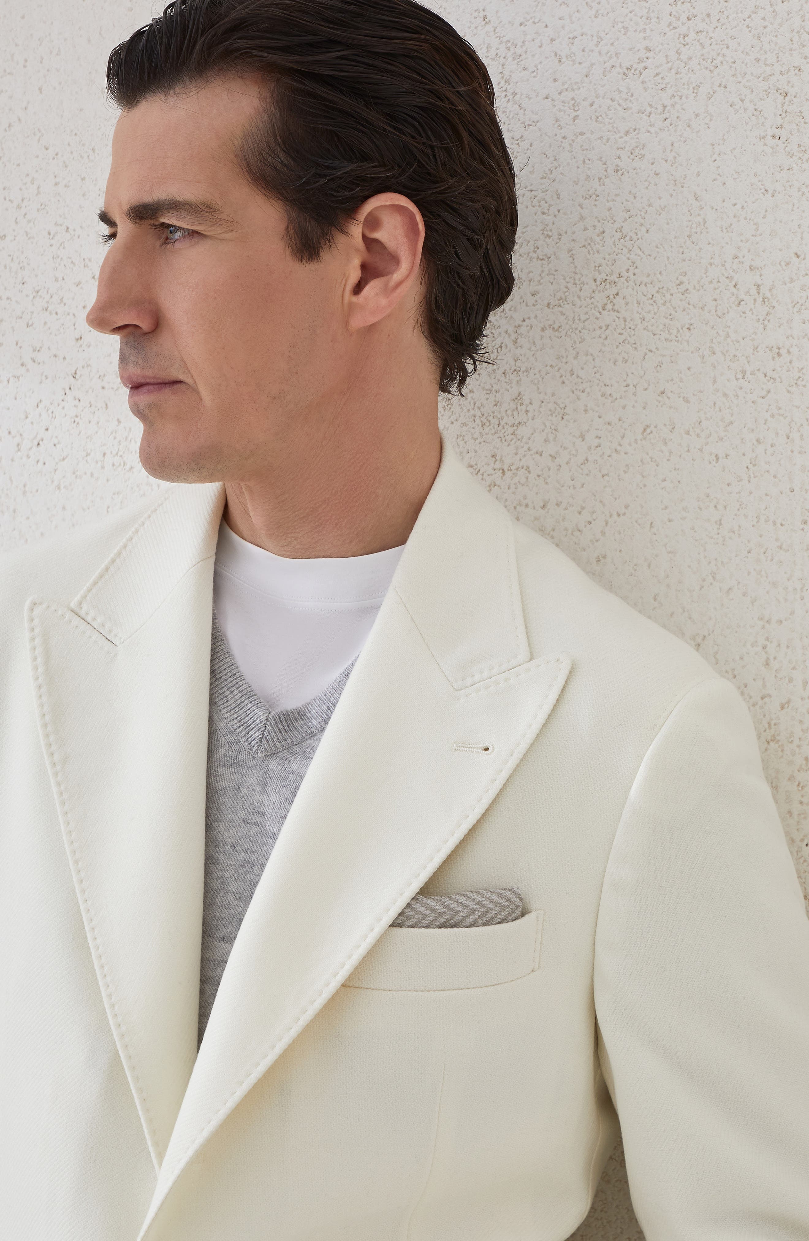 Brunello Cucinelli Blazer with large peak lapel in Panama at Nordstrom - 4