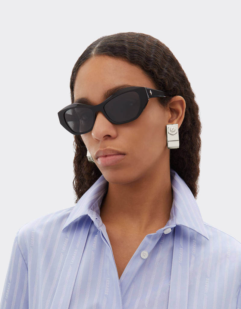 Ferrari Ferrari sunglasses in glossy blackacetate with black polarized lenses outlook