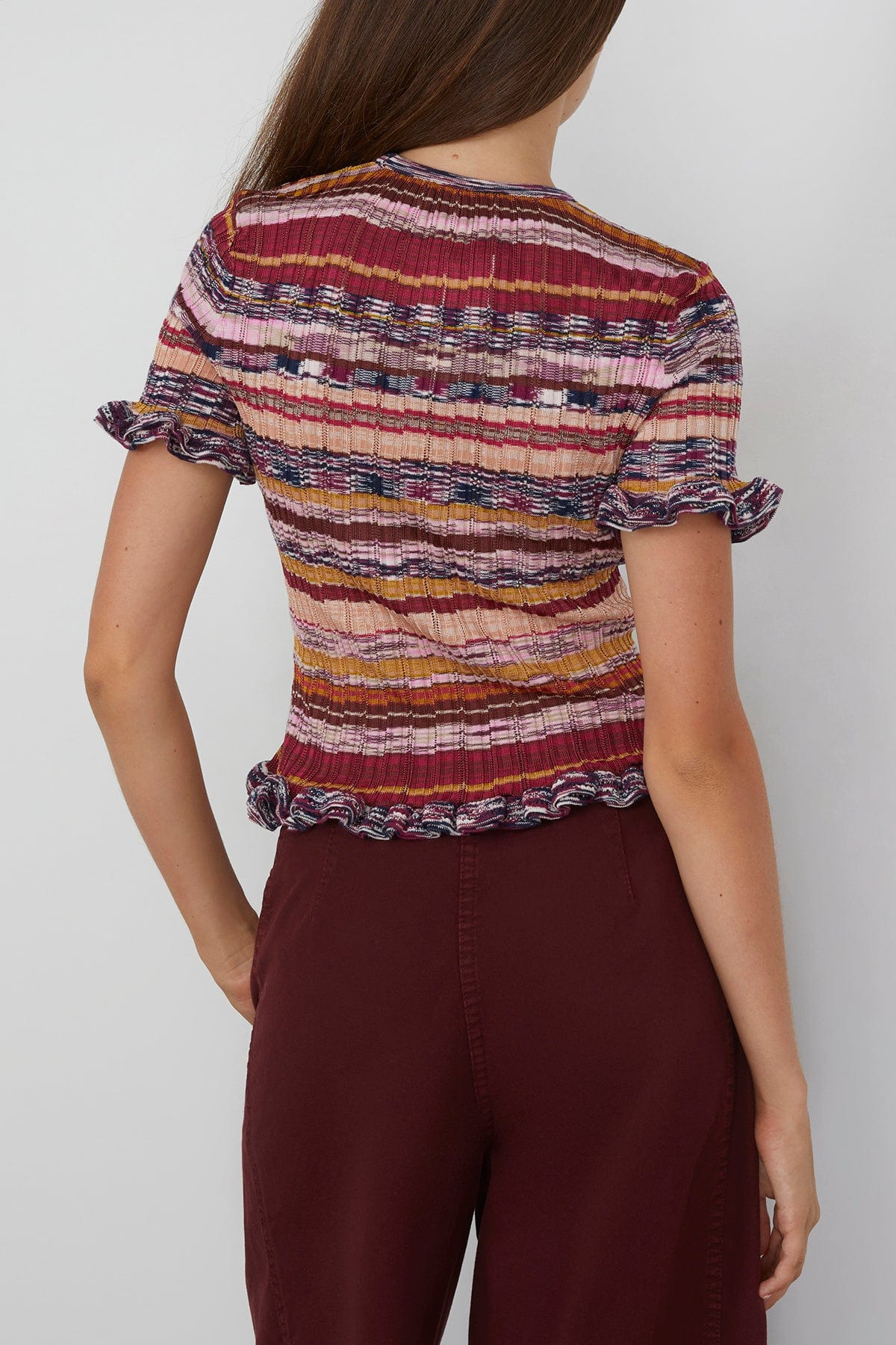 Miya Short Sleeve Knit Top in Prism - 4
