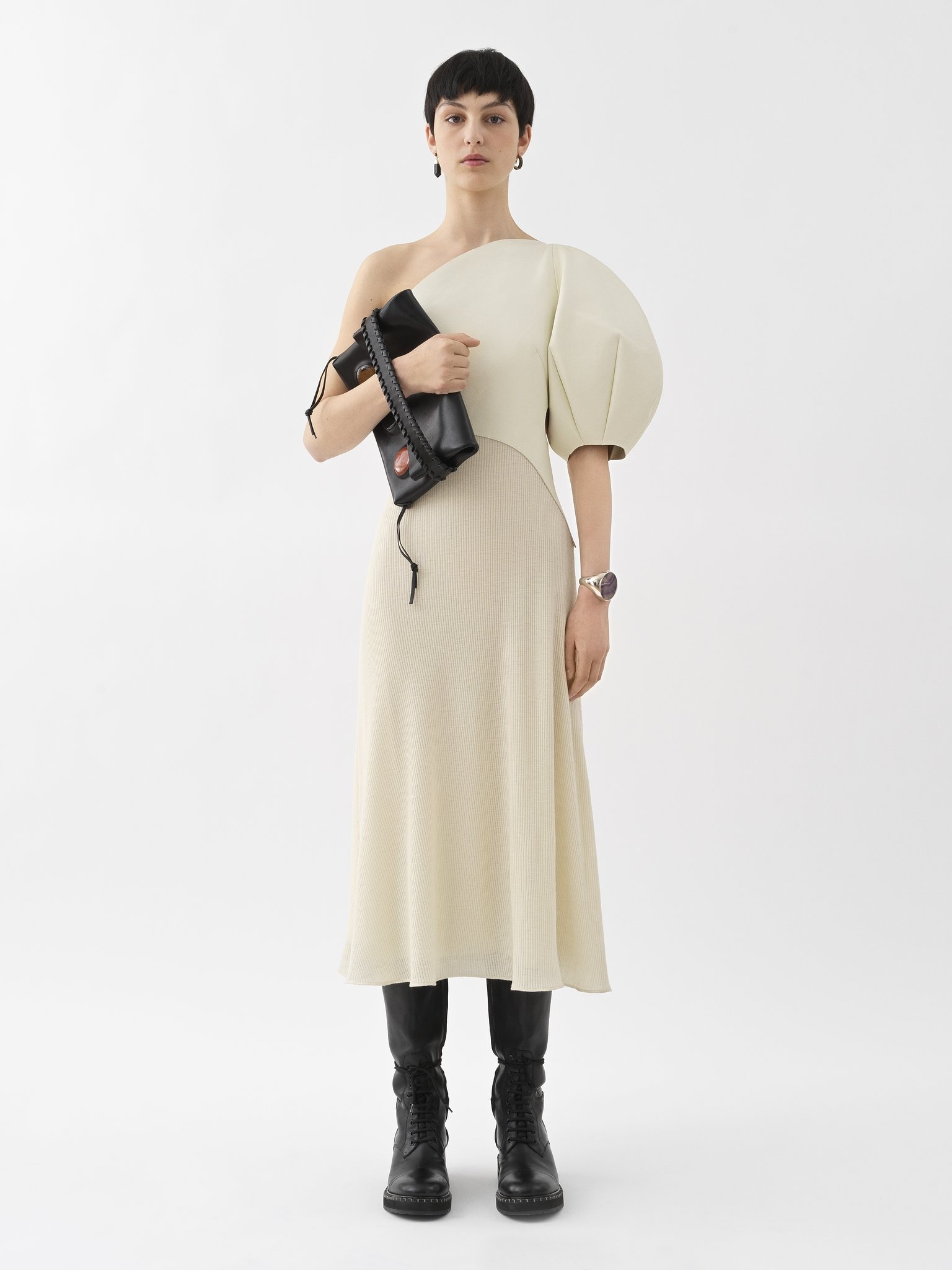 ASYMMETRICAL MIDI DRESS - 4