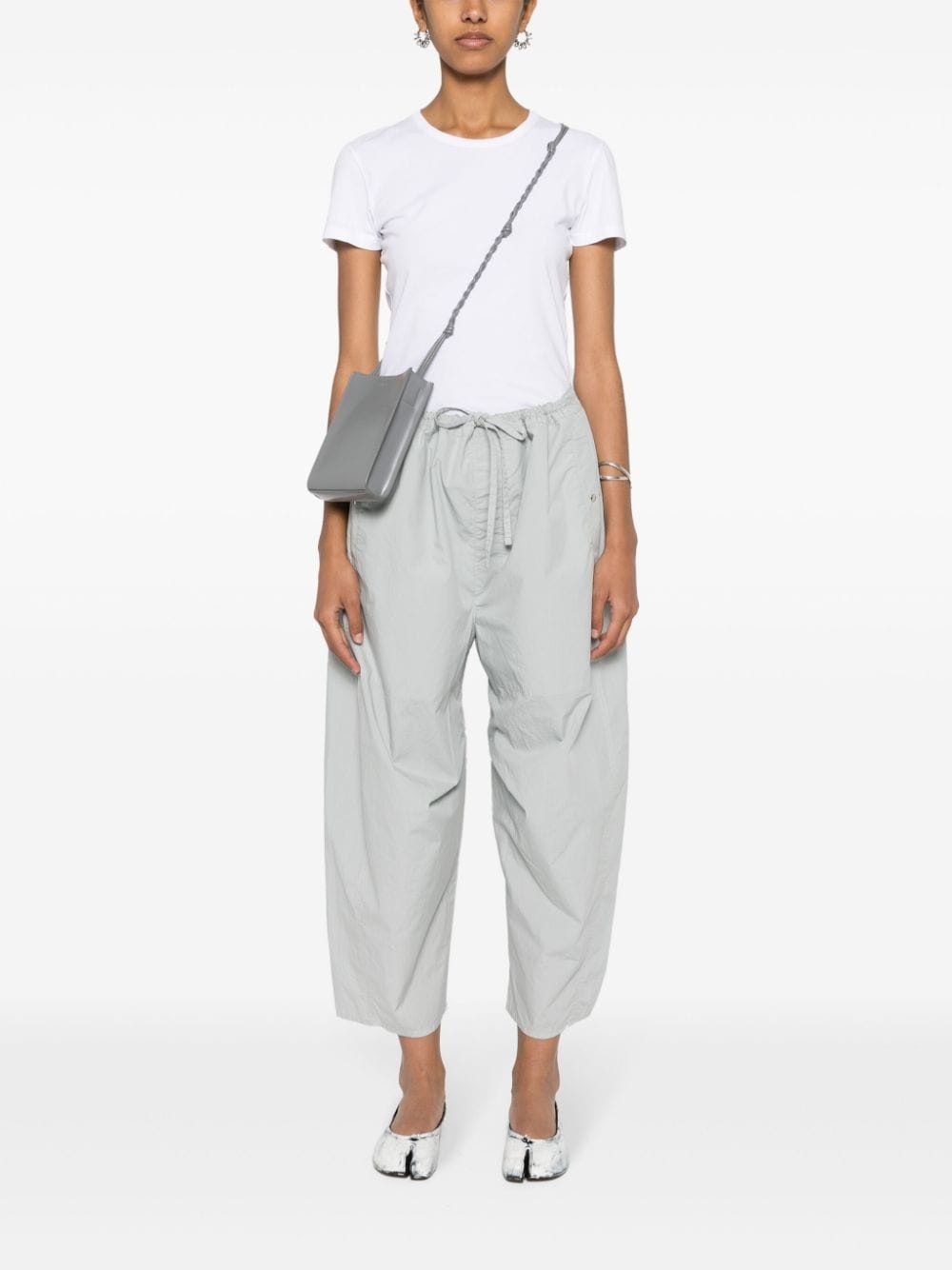 drawstring-fastening cropped trousers - 2